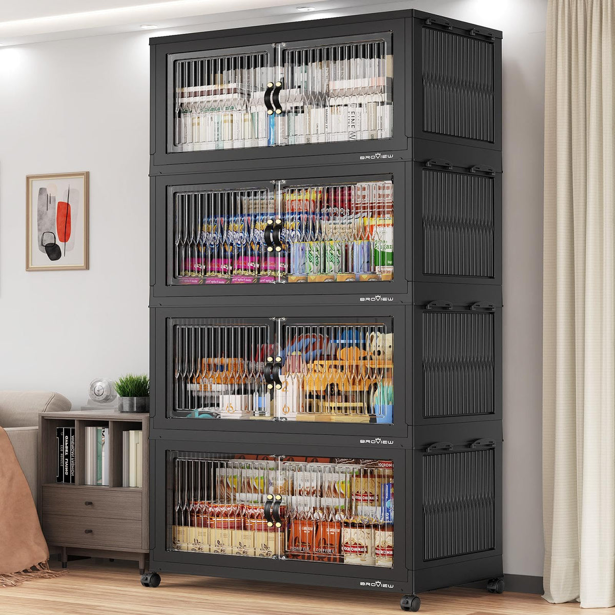 800Qt Extra Large Stackable Storage Bins with Lid (4 Count)