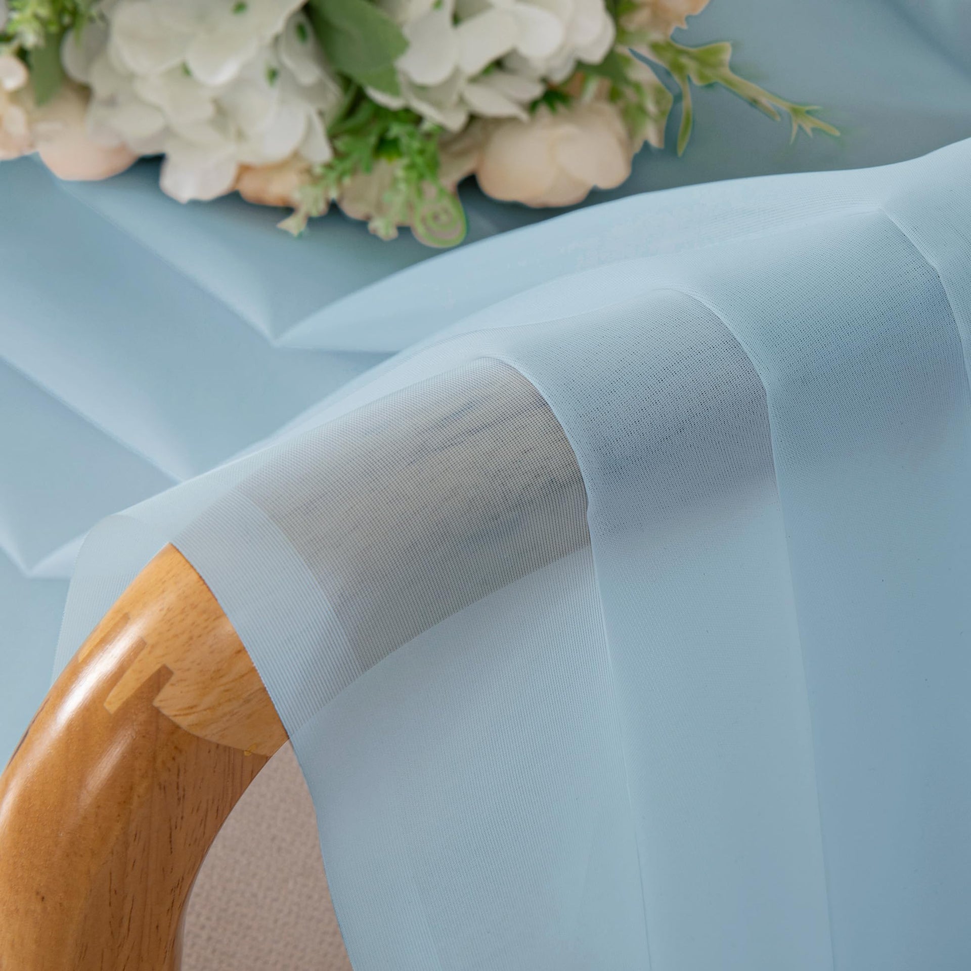Sky Blue Sheer Curtains 45 Inch Long 2 Panels (2 Count)