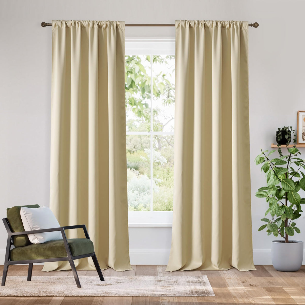Bedroom Blackout Curtains 80 inches Long (2 Count)