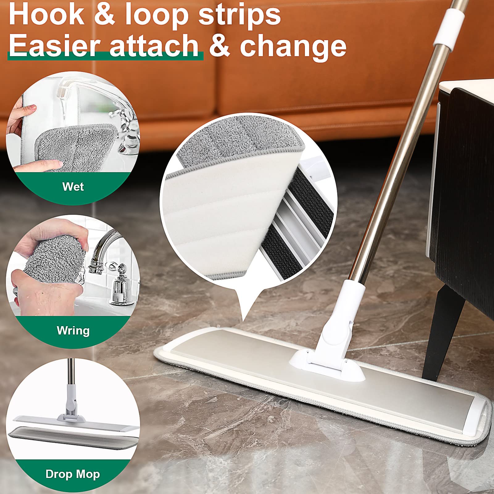 18" Professional Microfiber Mop Floor Cleaning System - ModHome Supplies