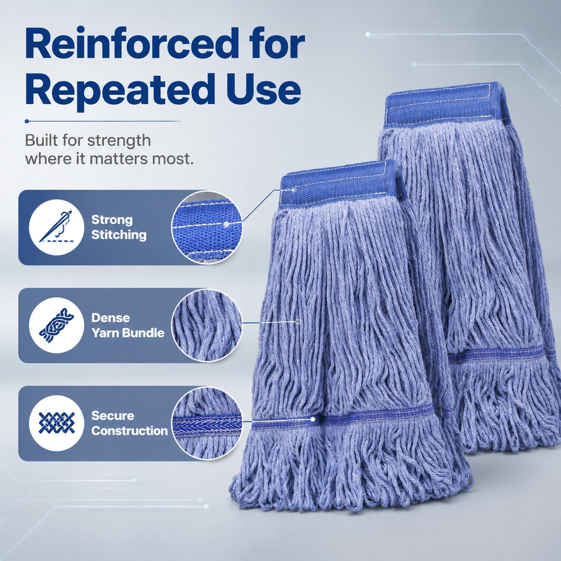 6Pack Heavy Duty Commercial Looped End Cotton Mop - ModHome Supplies