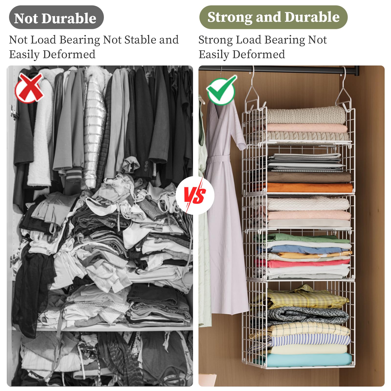 Closet Hanging Organizer and Storage (5 Count)
