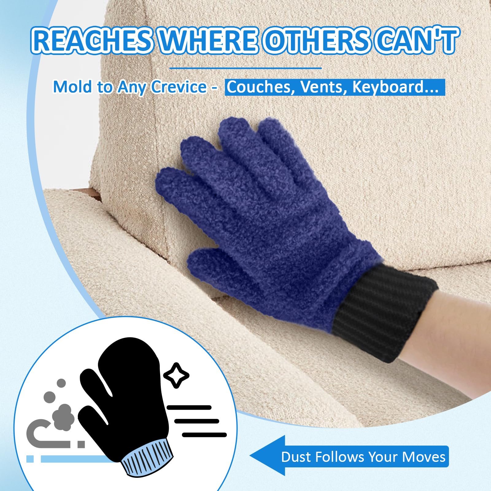 2 Pairs Microfiber Gloves (4 Count)