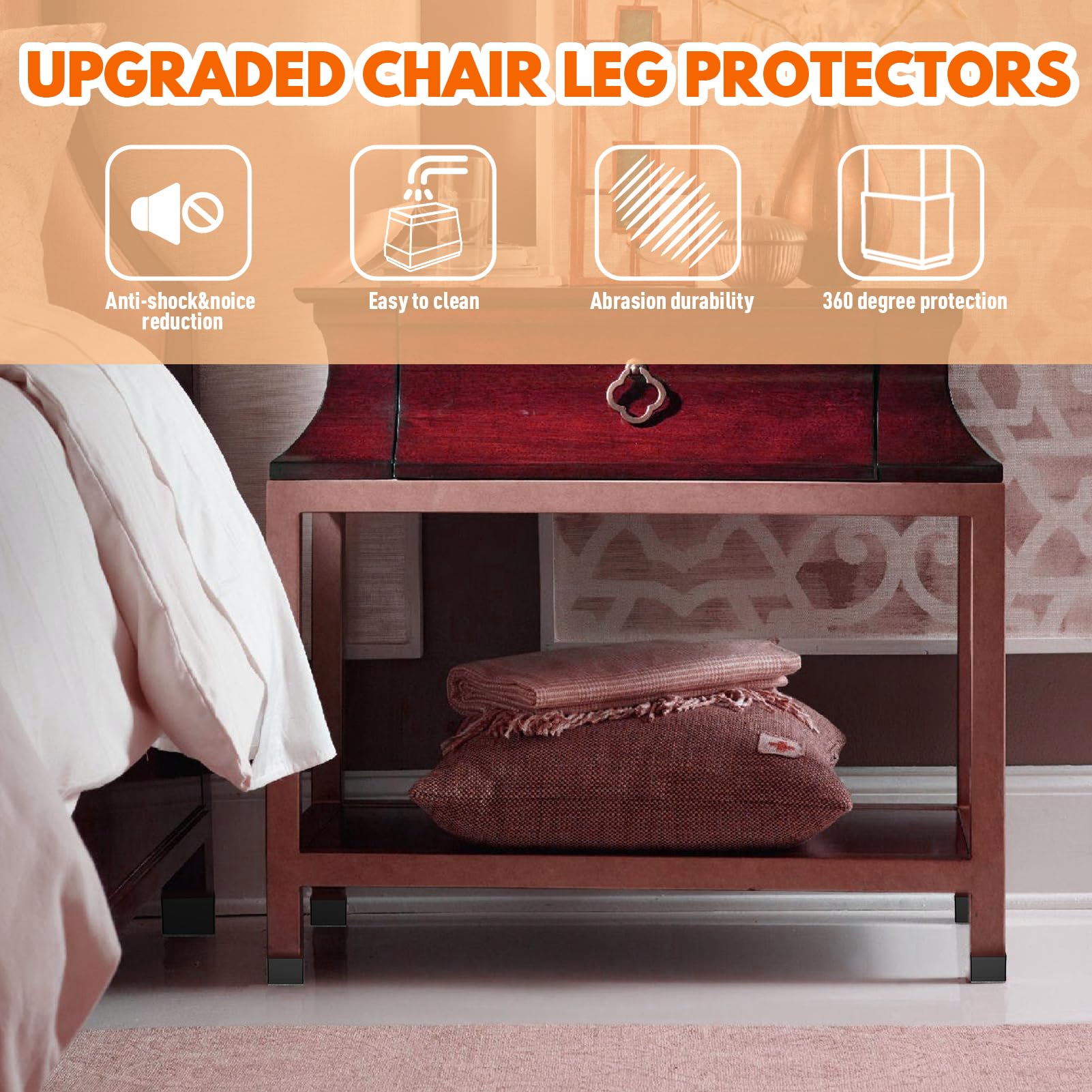 Rectangle Chair Leg Protectors for Hardwood Floors (16 Count)