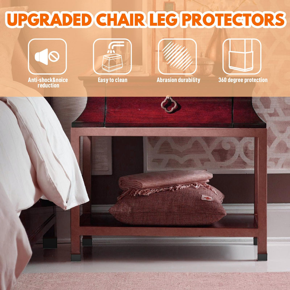 Rectangle Chair Leg Protectors for Hardwood Floors (16 Count)