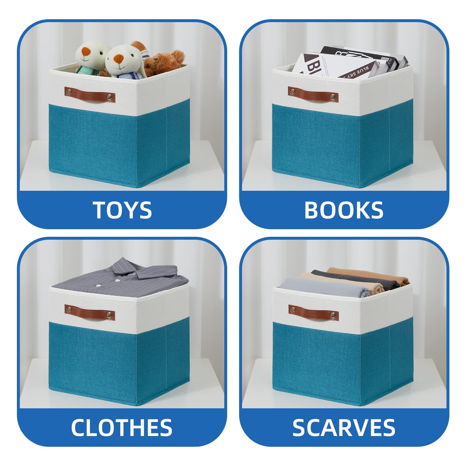 Storage Cube Bins 11 Cube Storage Bins Storage Baskets for Closet (4 Count)