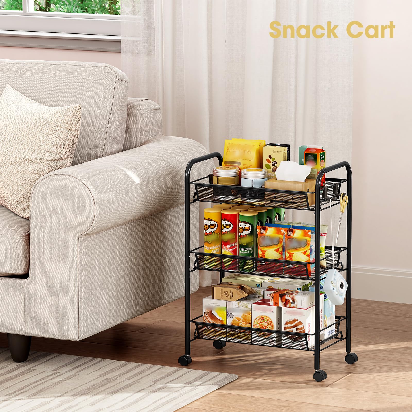 3 Tier Rolling Cart (3 Count)