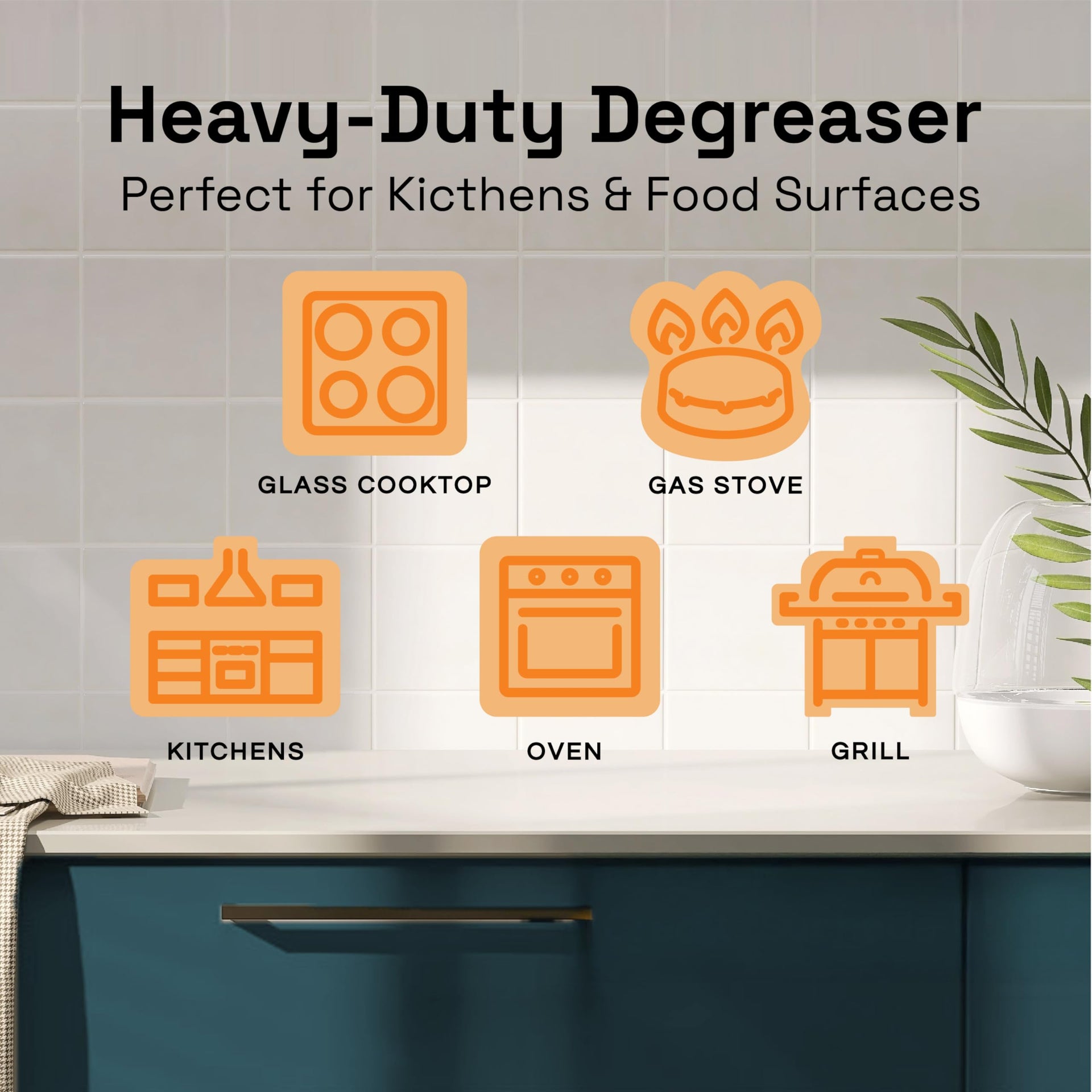 Heavy Duty Degreaser for Kitchen & Grills (64 Fl Oz)