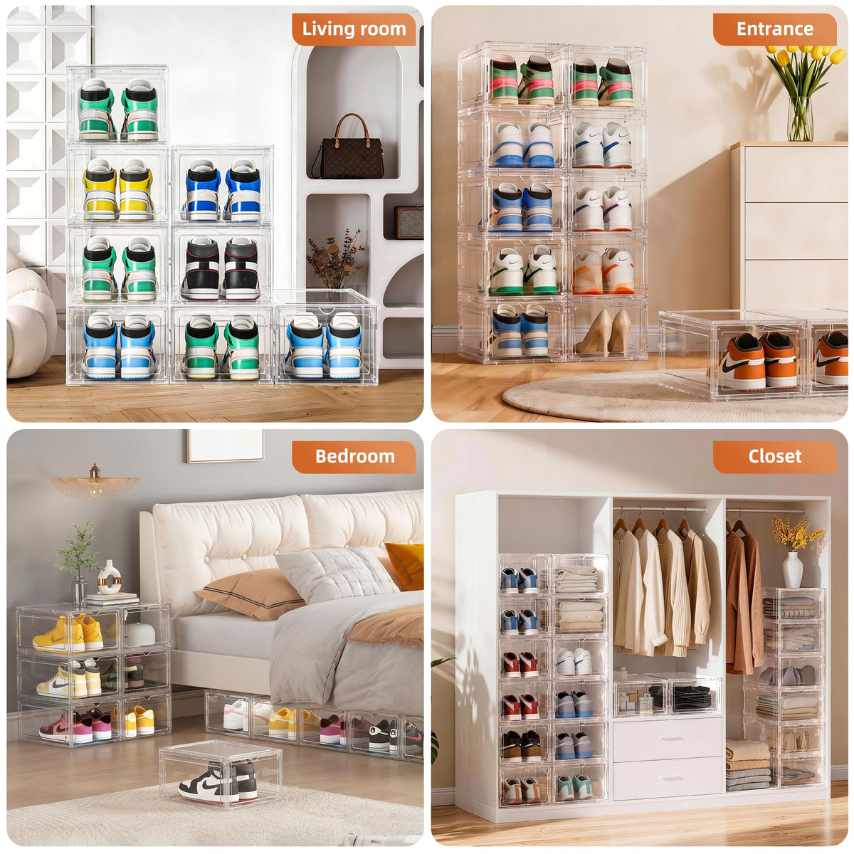 XL Shoe Storage Box Organizer (12 Count)