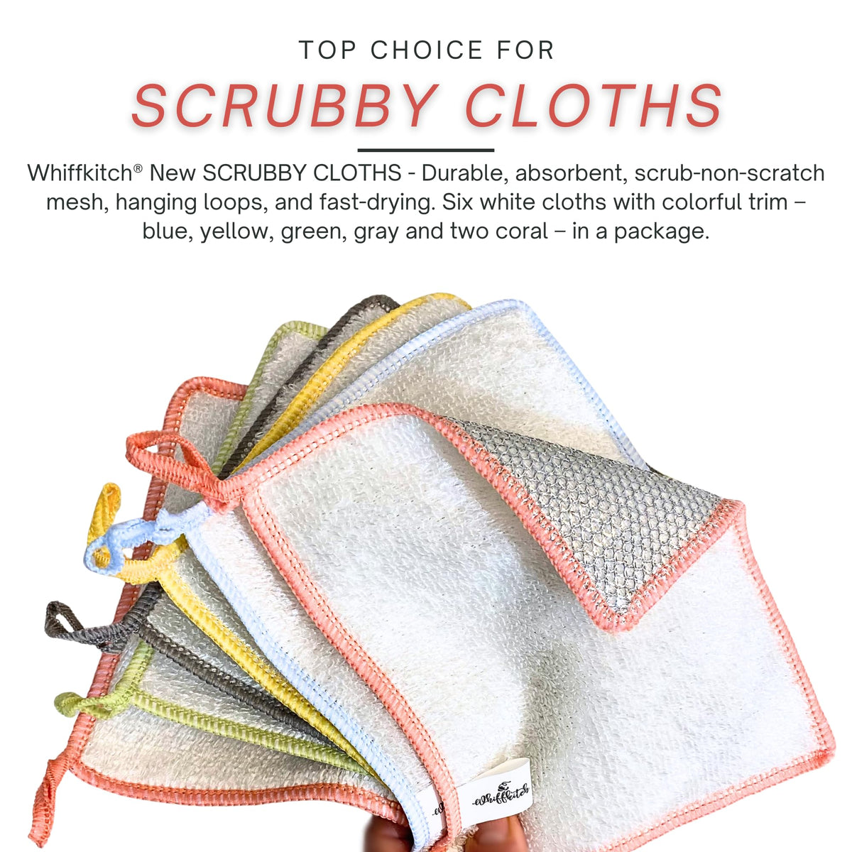 Scrubbing Dishcloths 2ply Mesh Scrub Reusable Dishrag 6pk 6x7in