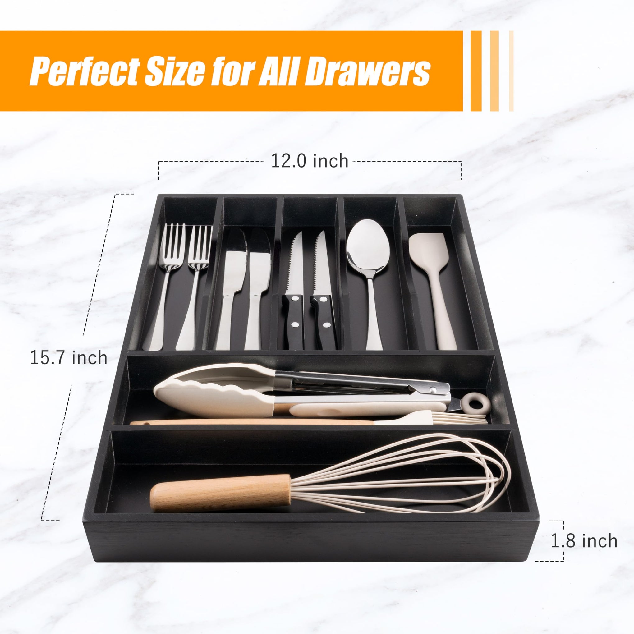 Bamboo Silverware Drawer Organizer