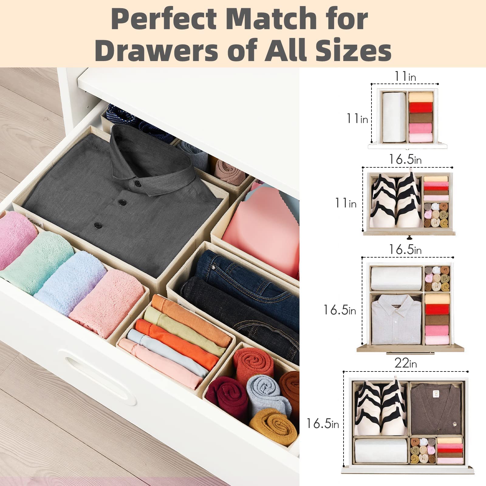 Drawer Organizer Clothes (8 Count)
