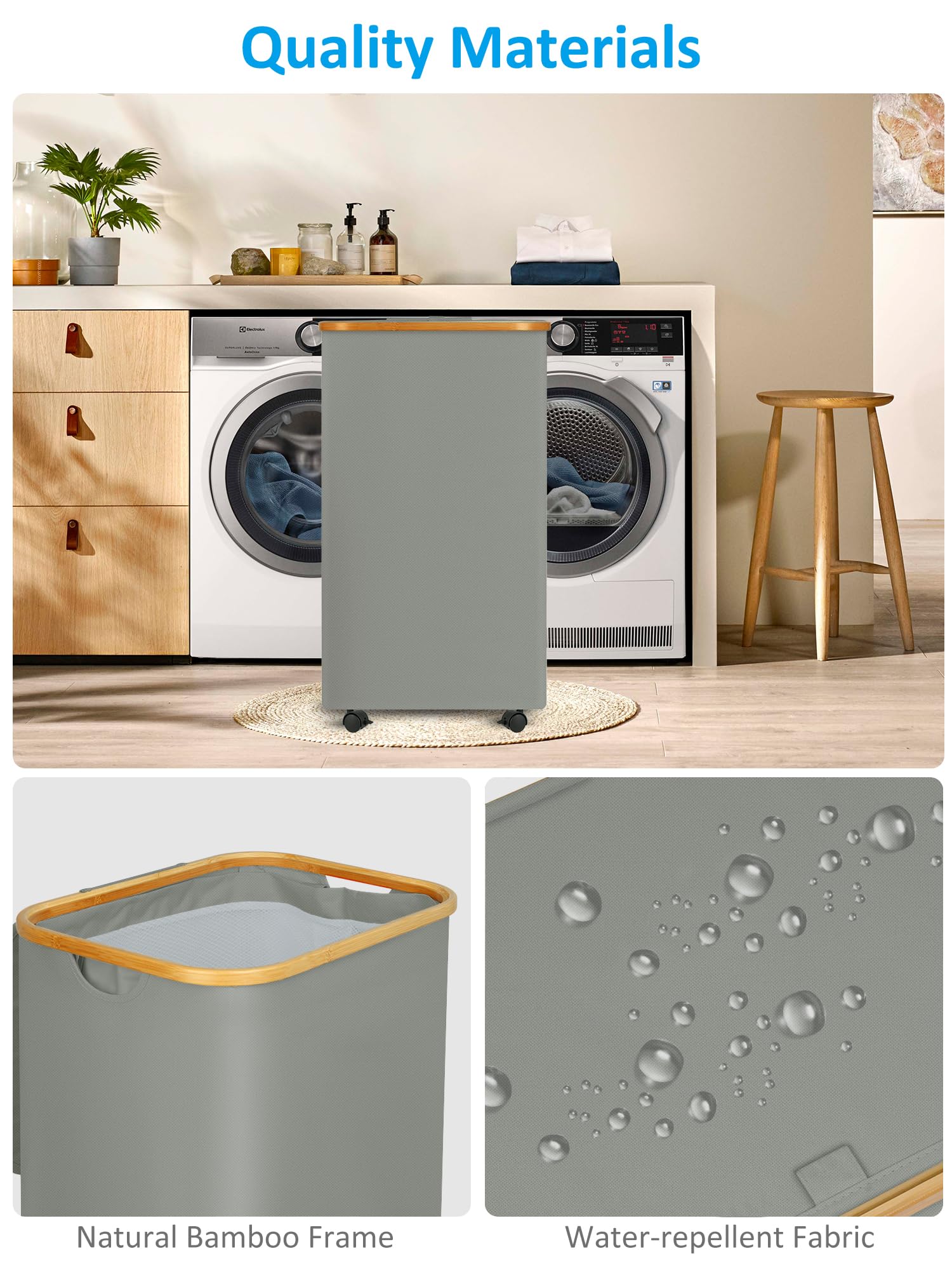 Laundry Basket with Wheels