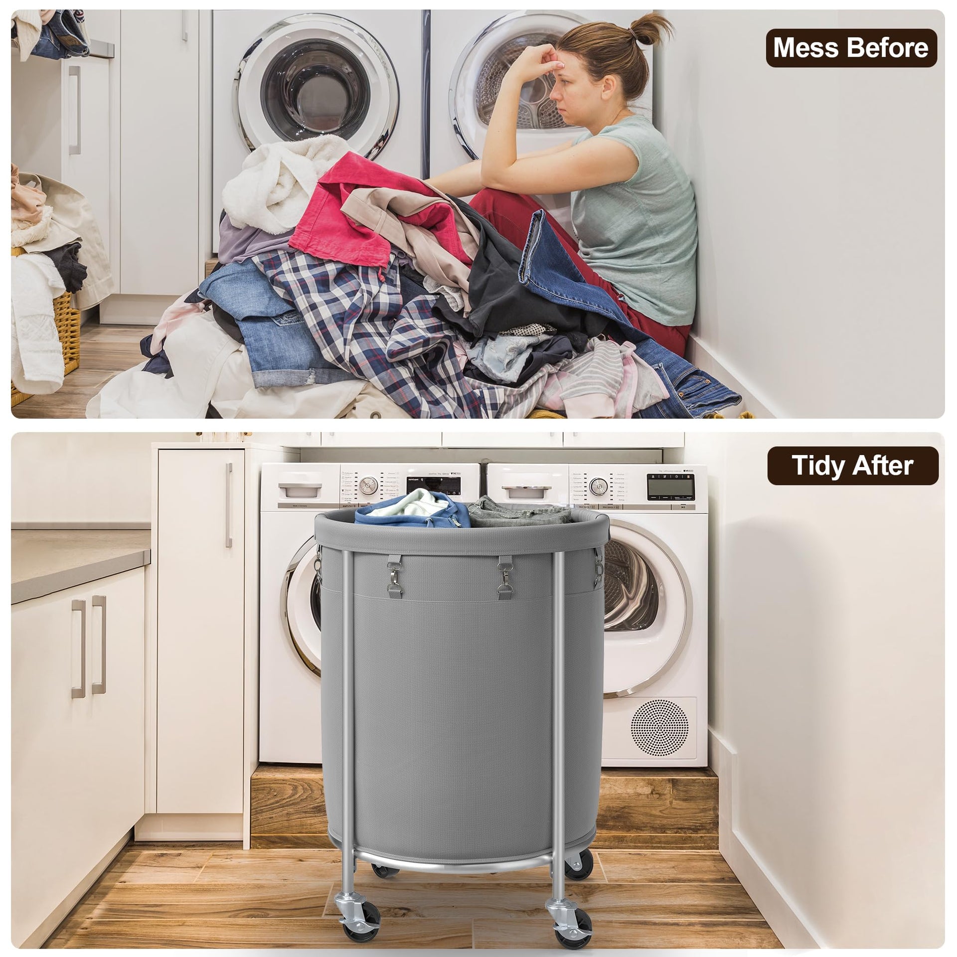 Laundry Basket with Wheels