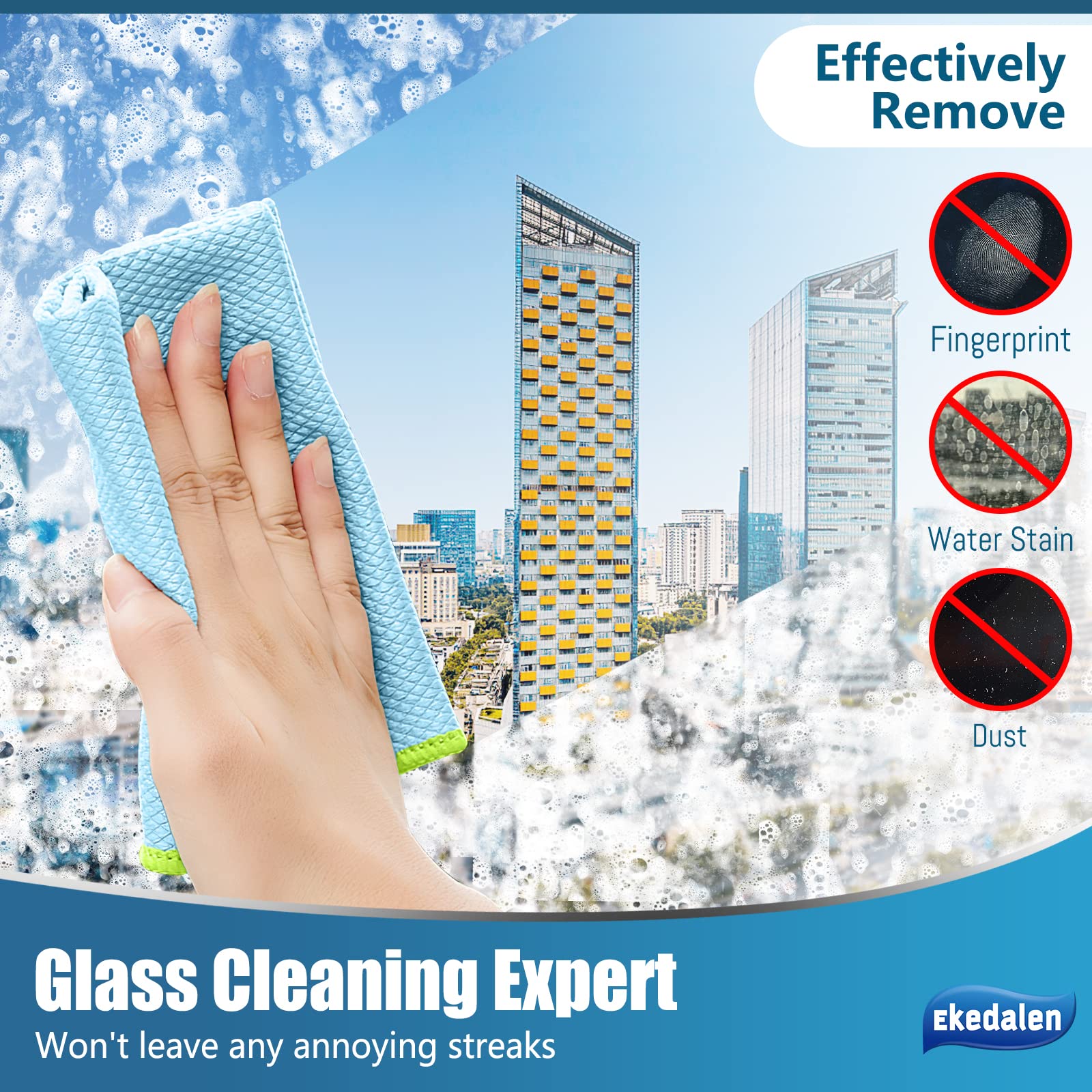 Microfiber Cleaning Cloth Lint Free Glass Polish (8 Count)