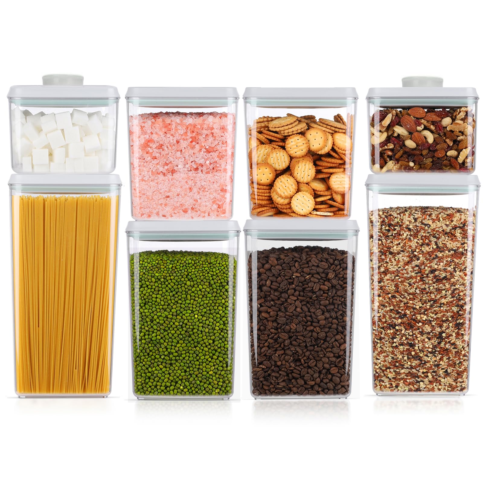 8 Pcs Pop Food Storage Containers Airtight Food Storage Containers Set with Lids Kitchen Pantry Organization and Storage (8 Count)
