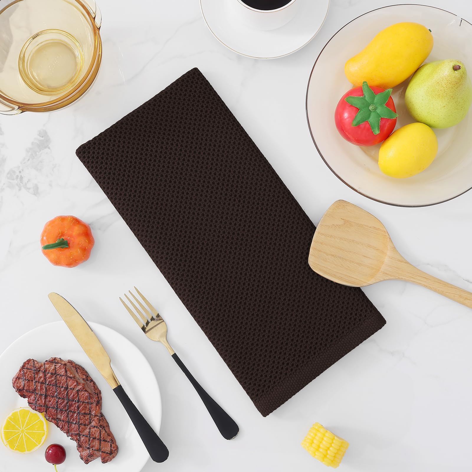 100% Cotton Waffle Weave Kitchen Dish Towels 24 (24 Count)