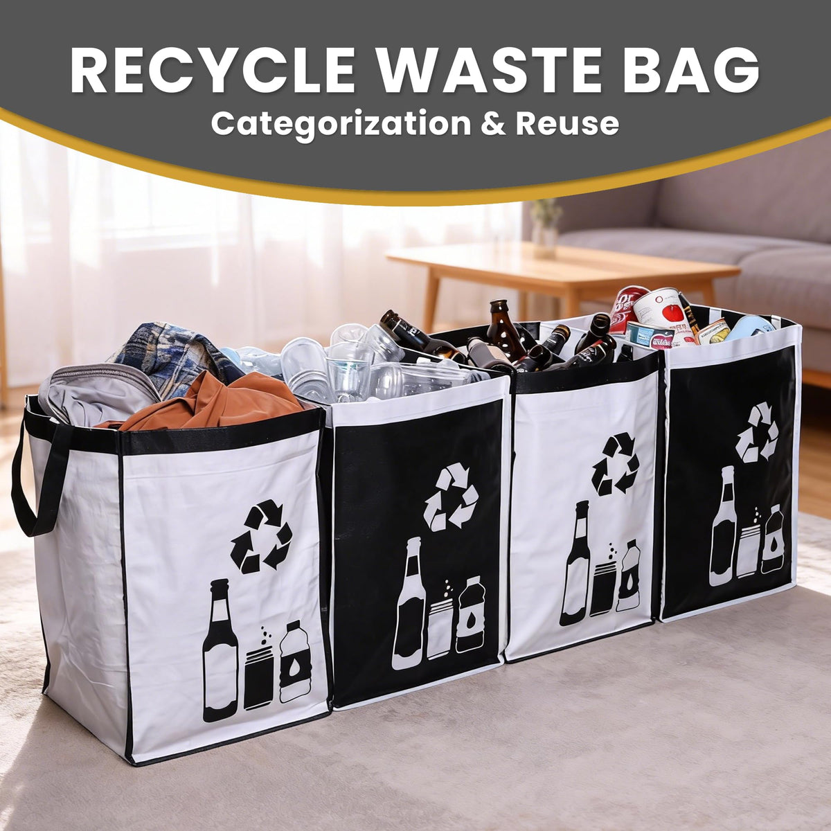 Recycle Waste Bag for Kitchen Home (4 Count)