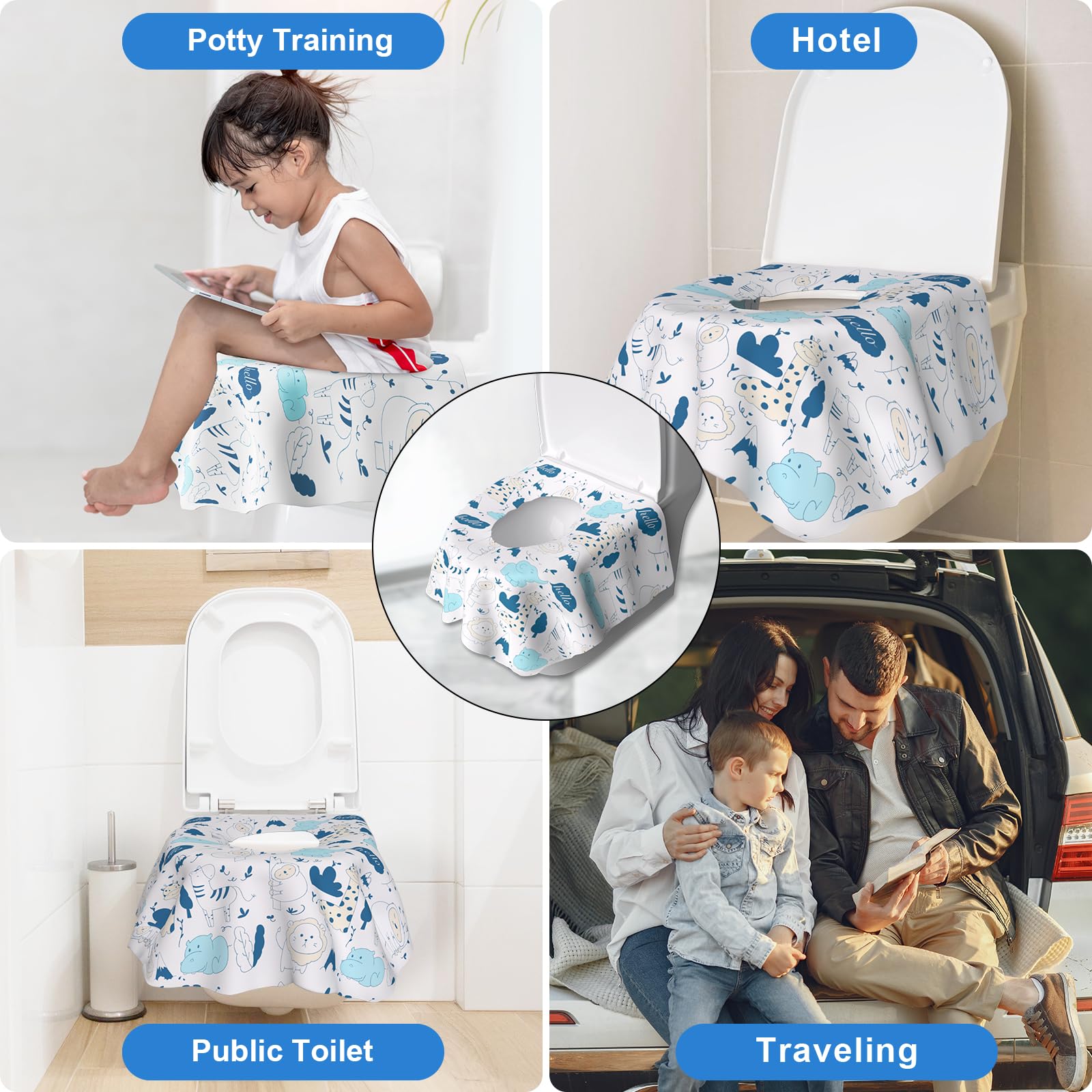 20 Pack Disposable Toilet Seat Covers for Travel (20 Count)