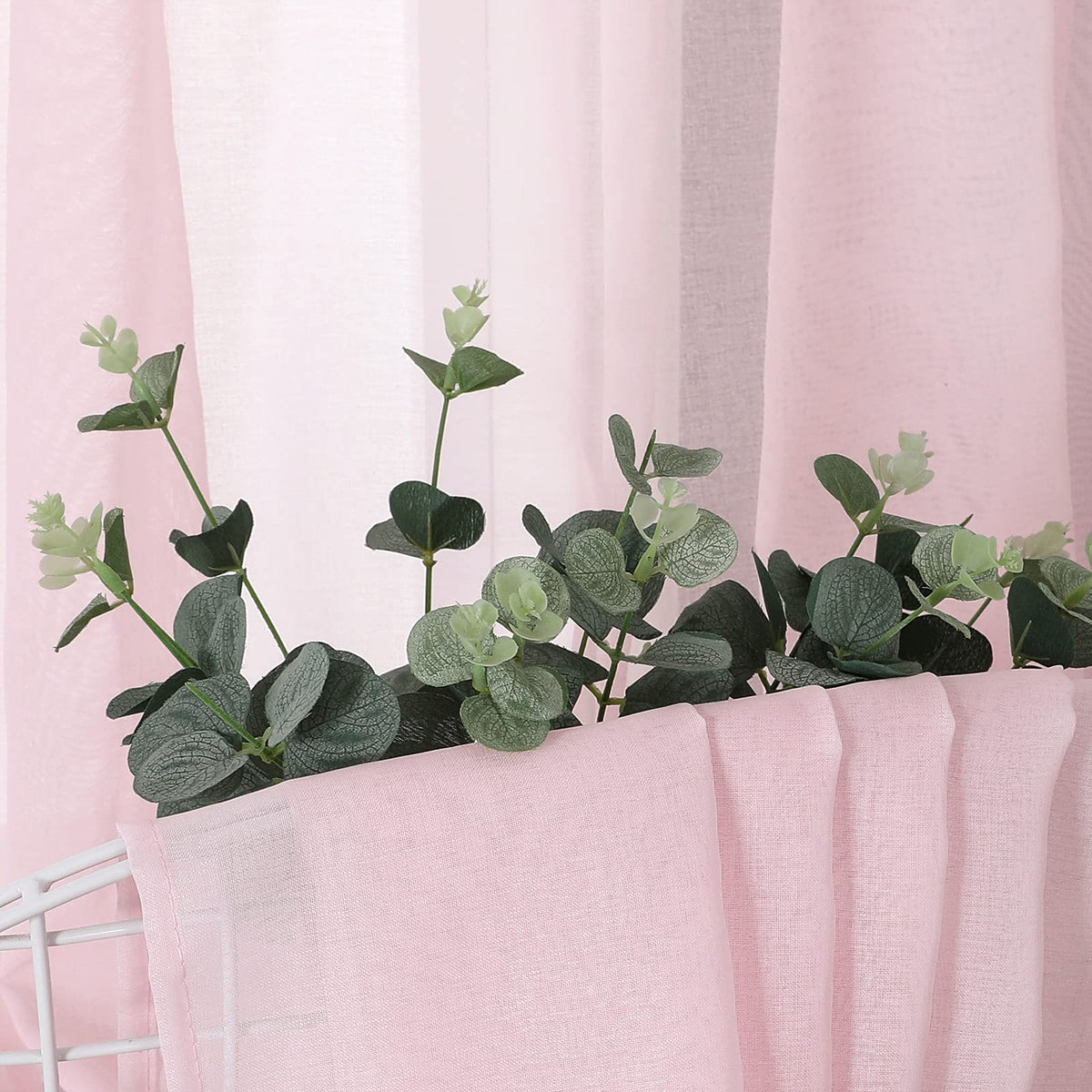 Short Sheer Tier Curtains Linen Textured Half Kitchen Curtain Sheers Light Filtering Rod Pocket Voile Small Curtain for Bathroom