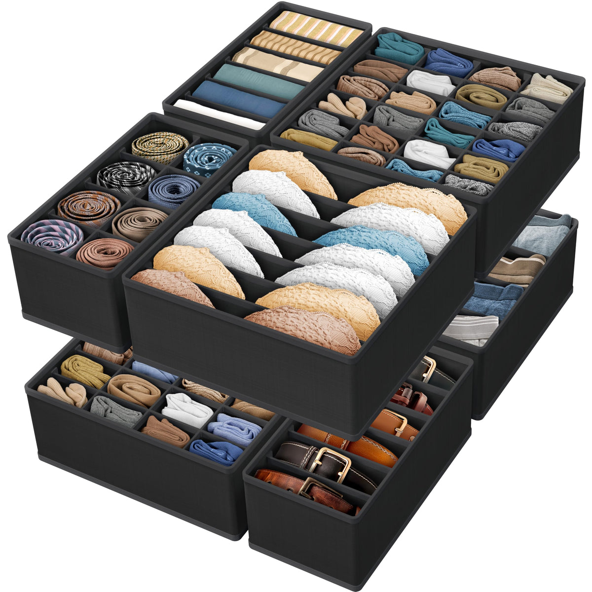 Closet Underwear Organizer Drawer Divider Assorted 7 pcs (7 Count)