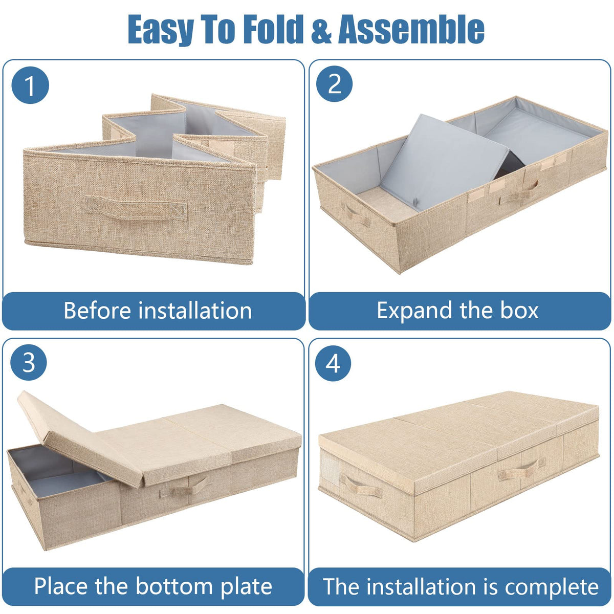 2Pack Large Underbed Storage Containers Bin with Lids