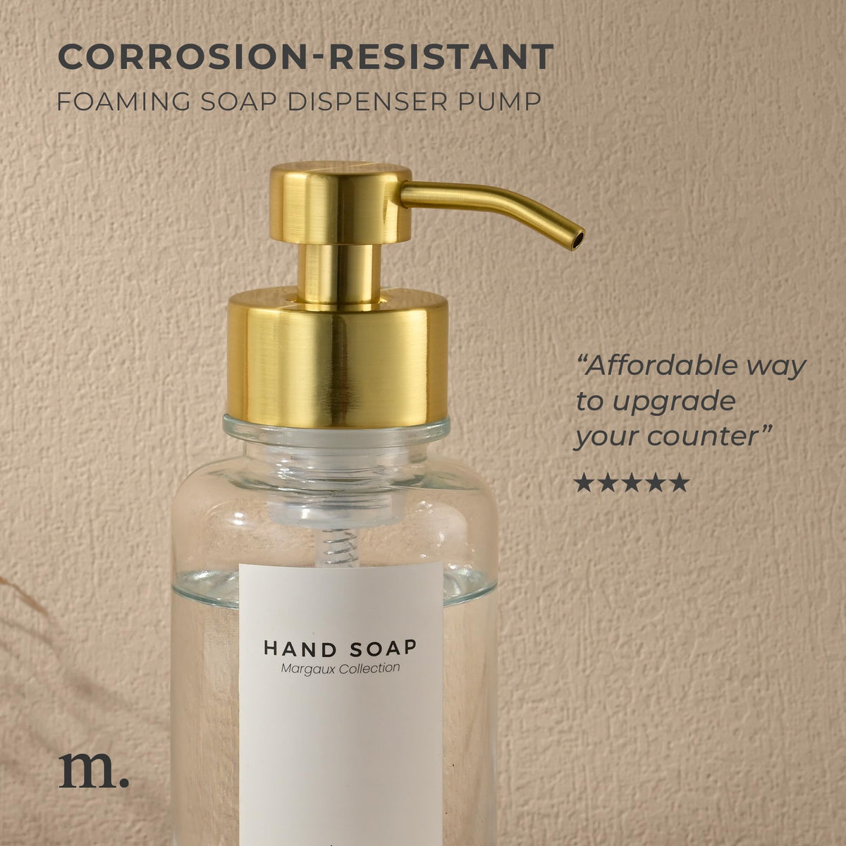 Glass Foaming Hand Soap Dispenser 14 Oz