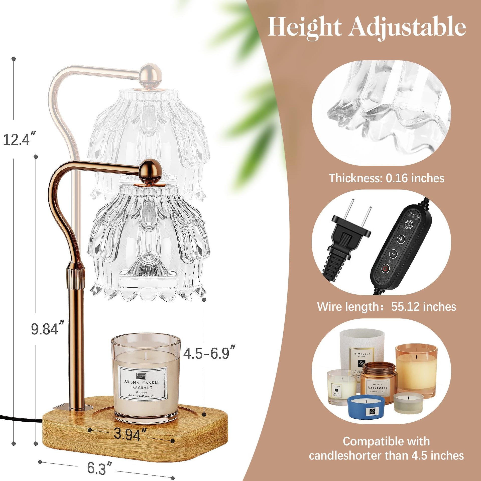 Candle Warmer Lamp with Timer Dimmer