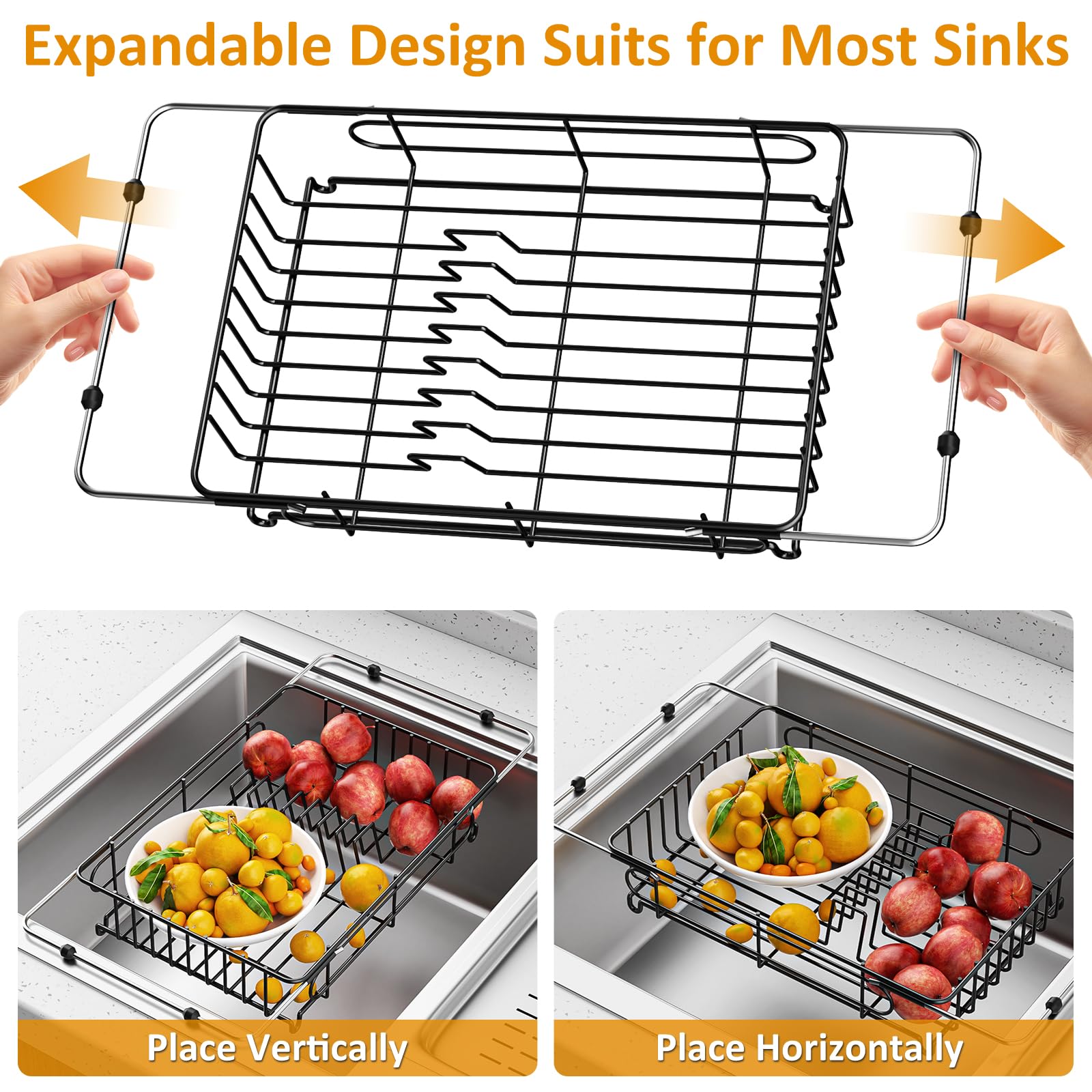 Expandable in Sink Dish Drying Rack