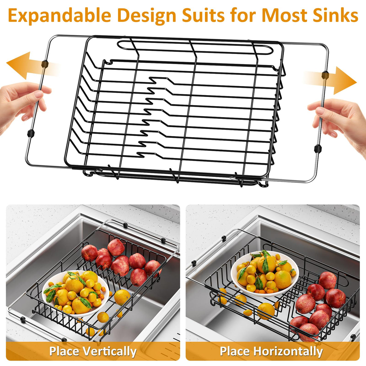 Expandable in Sink Dish Drying Rack