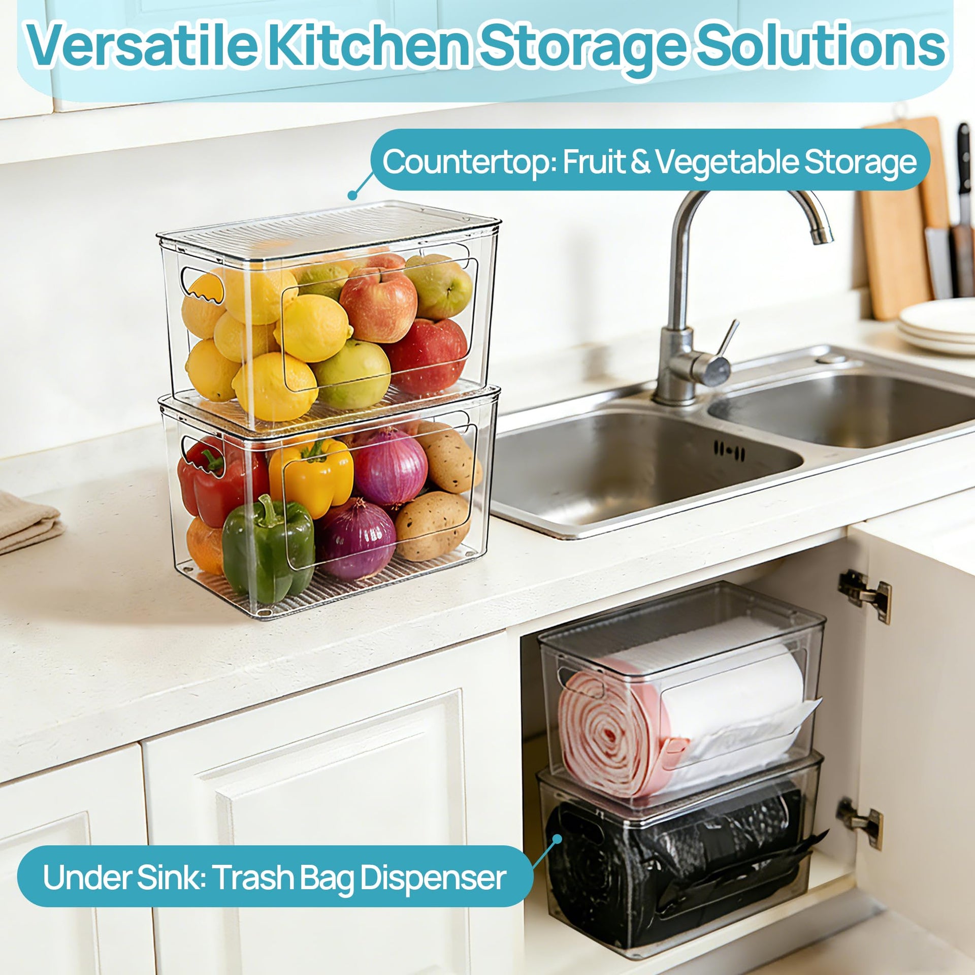 1 Pack Clear Trash Bag Holder
