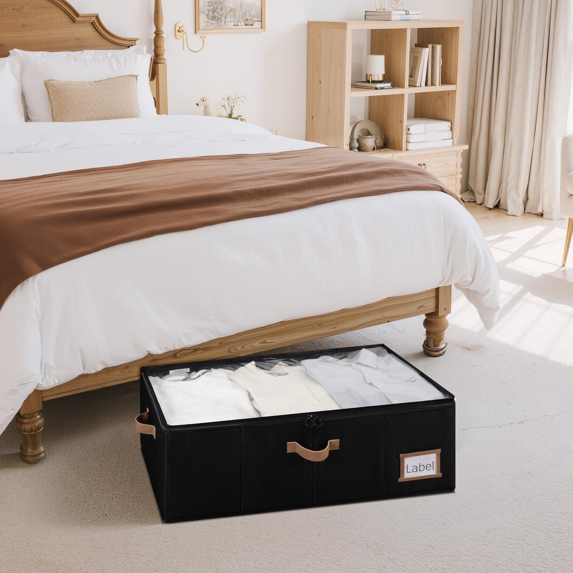 10 Inch Tall Under Bed Storage Containers with Clear Lid (2 Count)