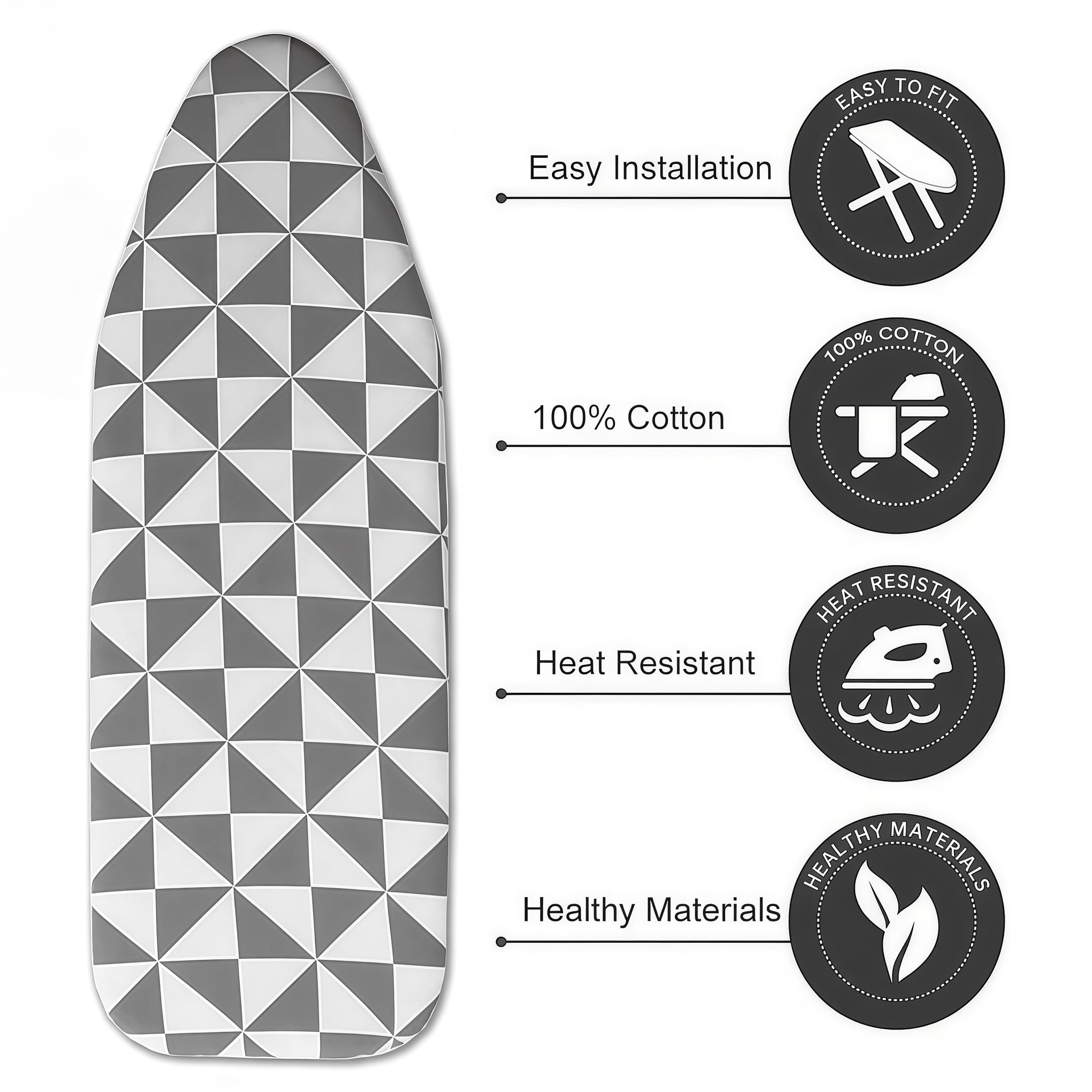 Ironing Board Cover with Two 5MM Thick Feltpads
