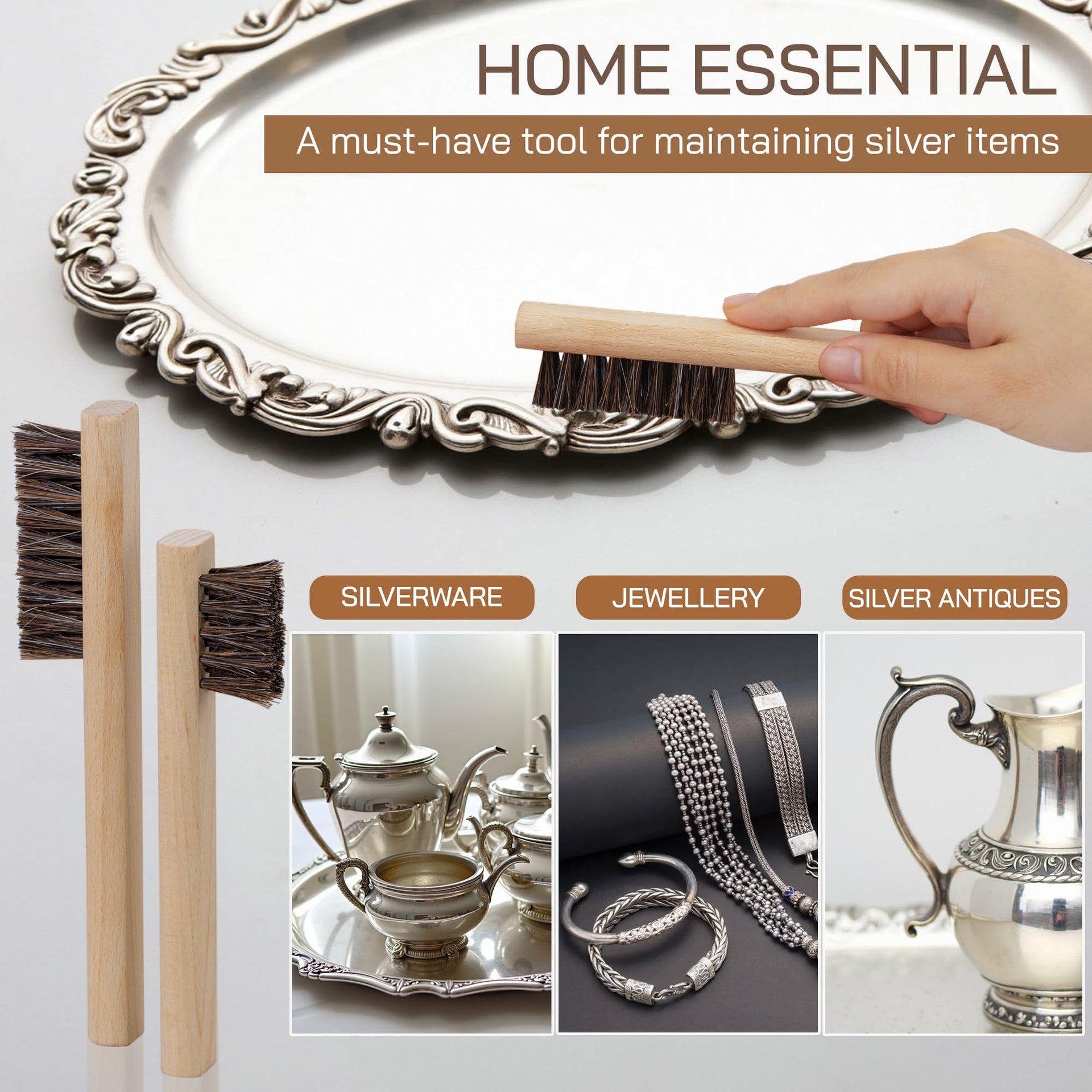 Silver Cleaning Brush Set of 4 (4 Count)