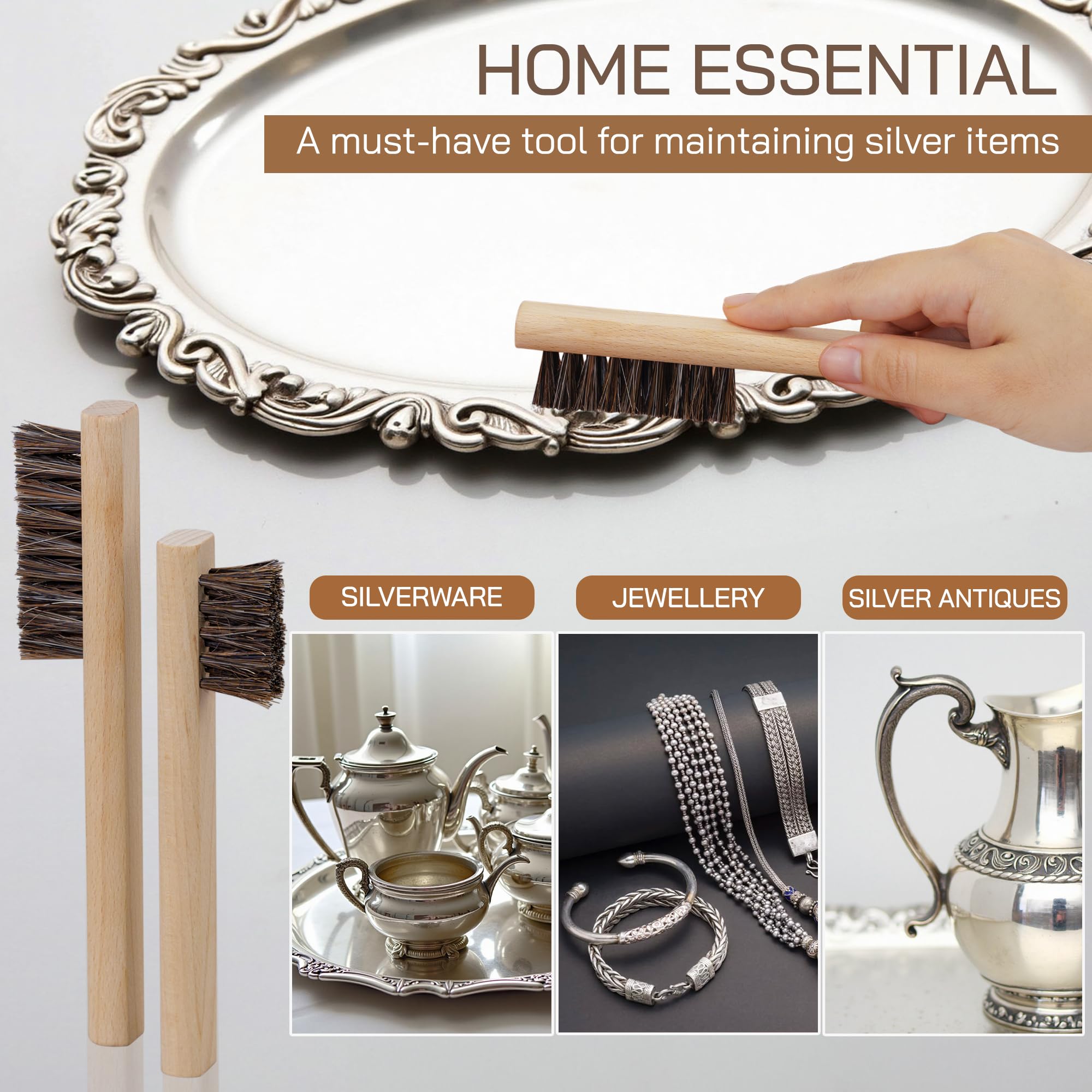Silver Cleaning Brush Set of 4 (4 Count)