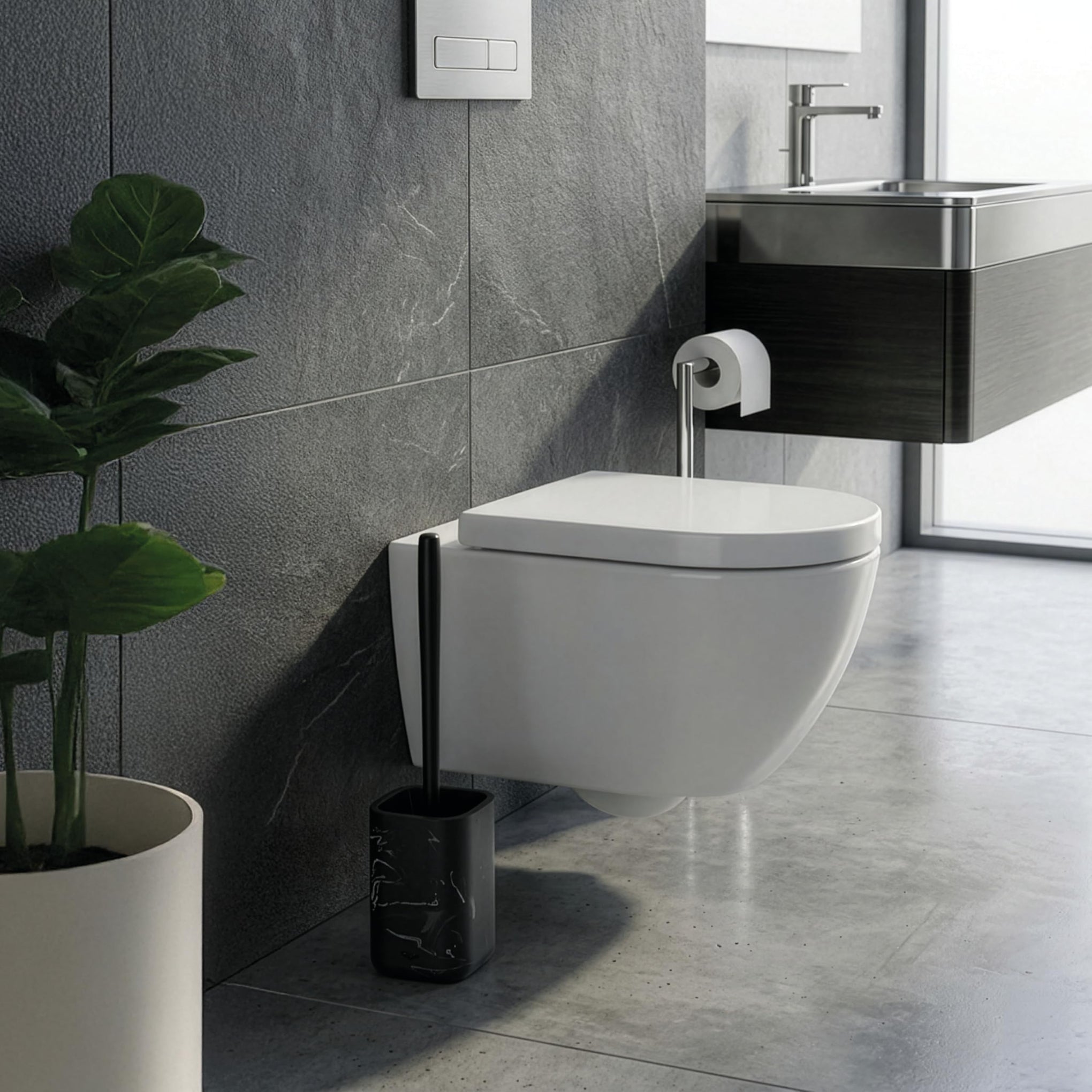 Zense Toilet Brush and Holder Set