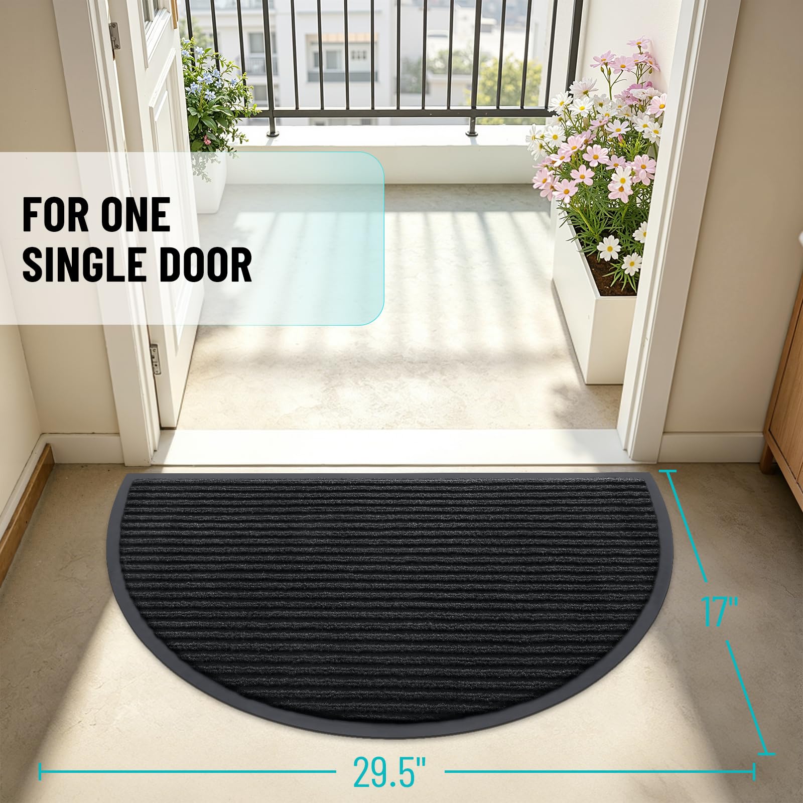 Half Circle Front Door Mat 29.5x17