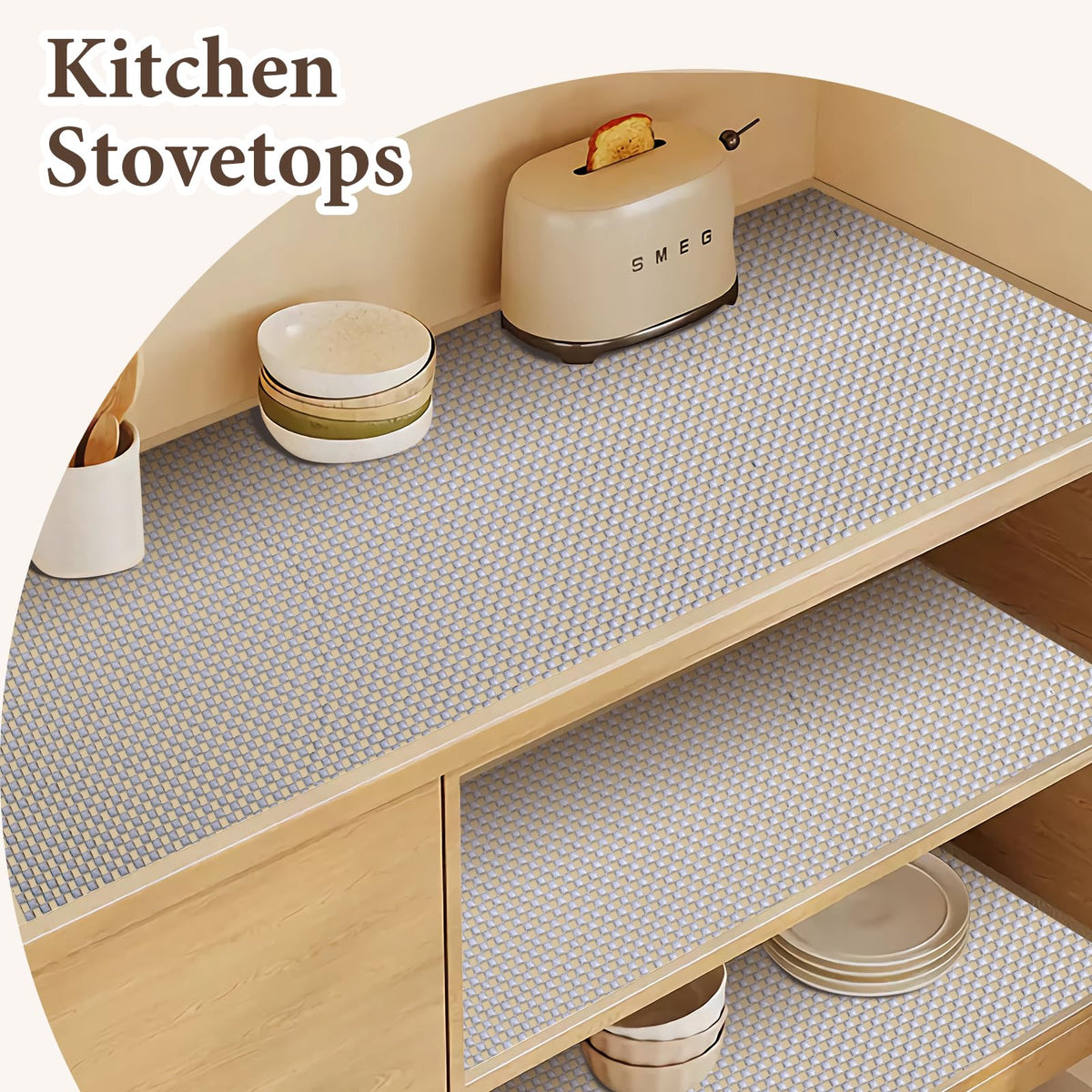 Shelf Liners for Kitchen Cabinets Non Adhesive Shelf Liner Paper Non (19.6833 Foot)