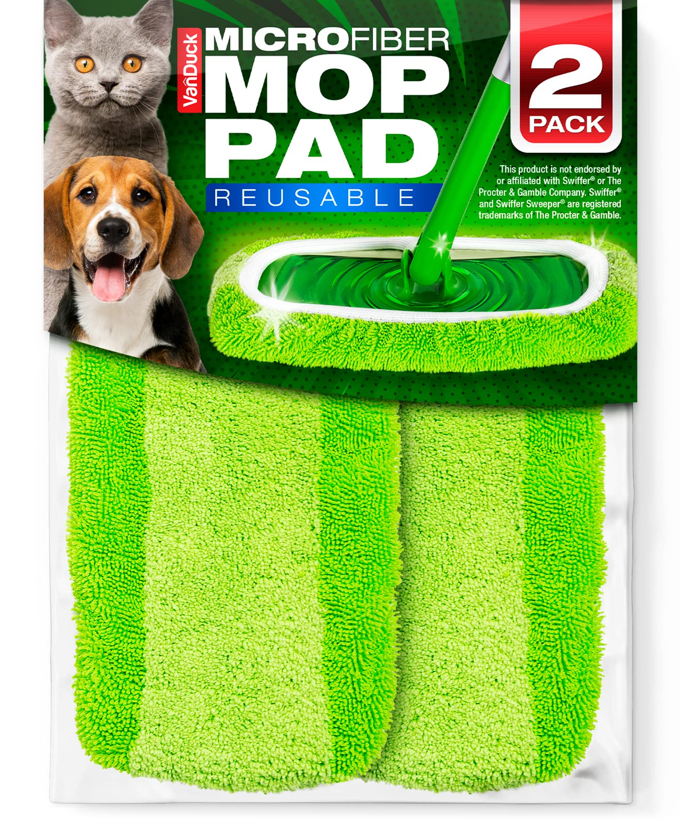 Reusable Microfiber Mop Pads for Swiffer Sweeper (2 Count)