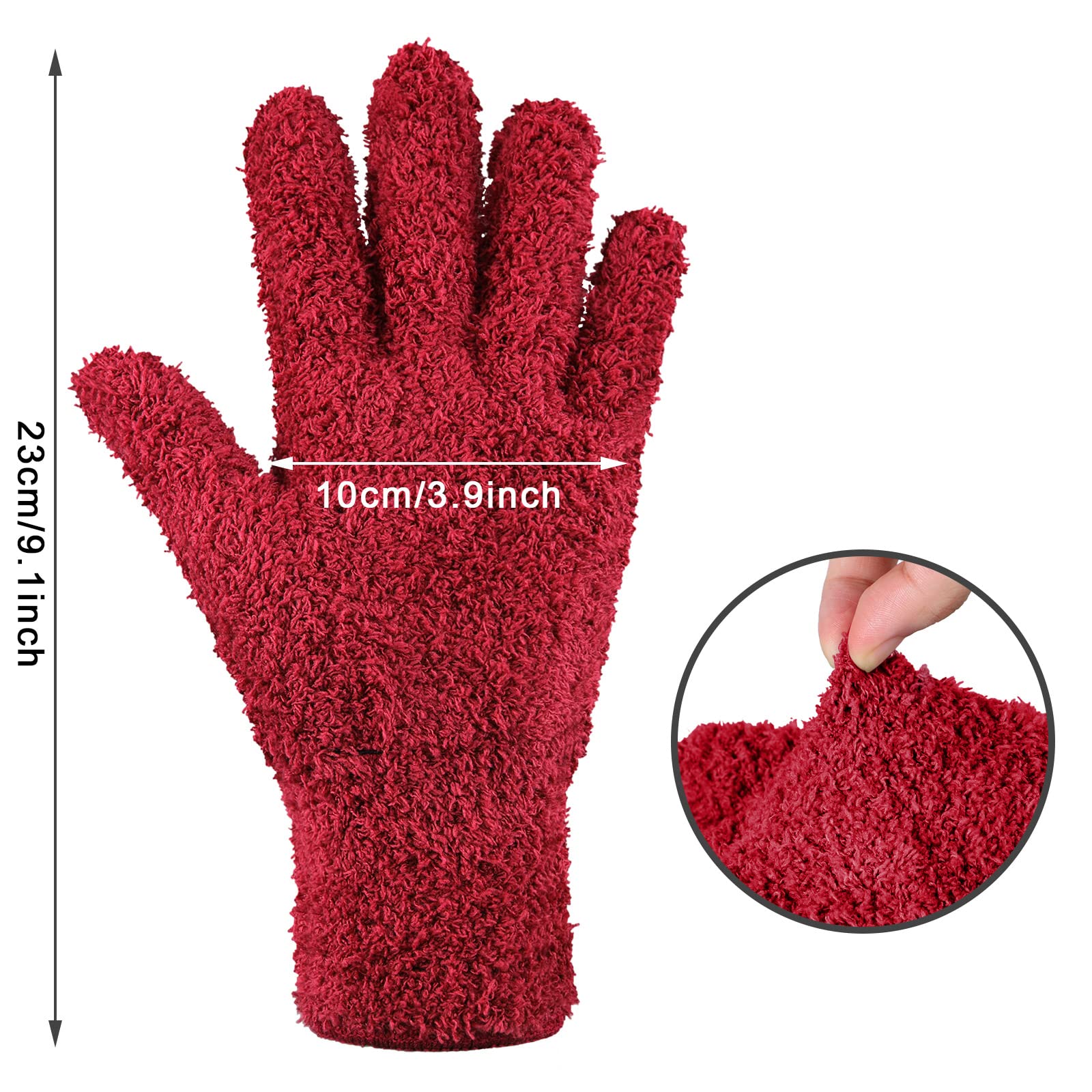 6 Pairs Microfiber Dusting Gloves