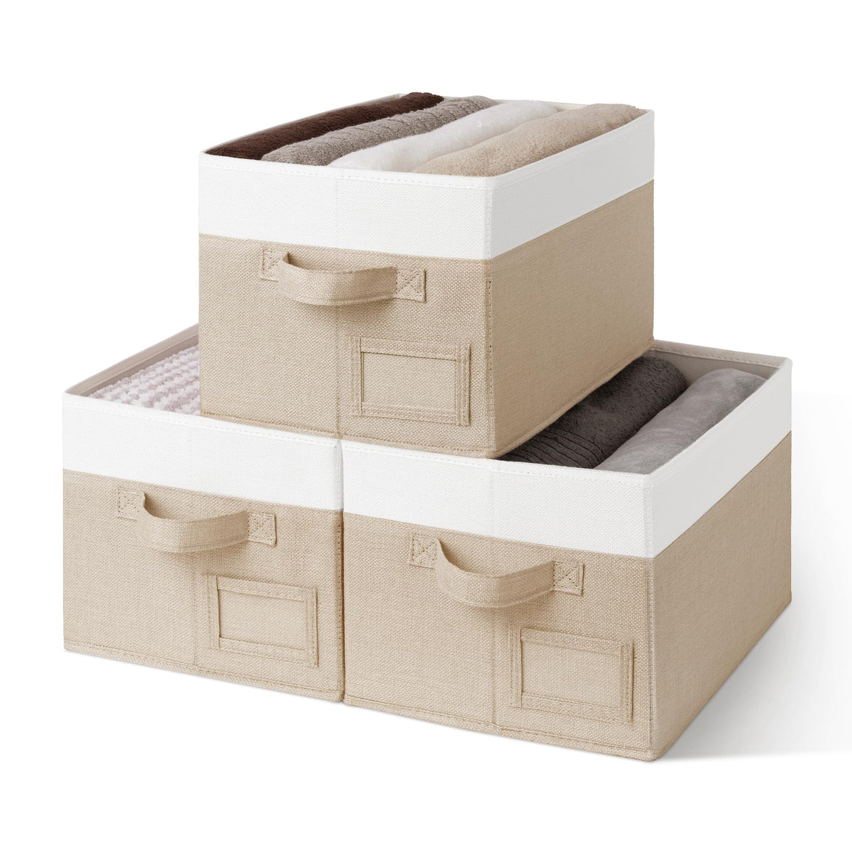 Closet Storage Bins with Label (3 Count)