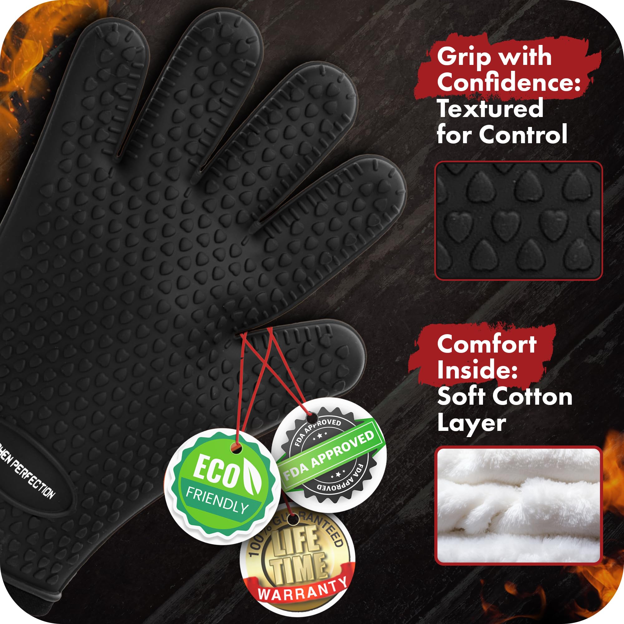 S Silicone Smoker BBQ Gloves (2 Count)