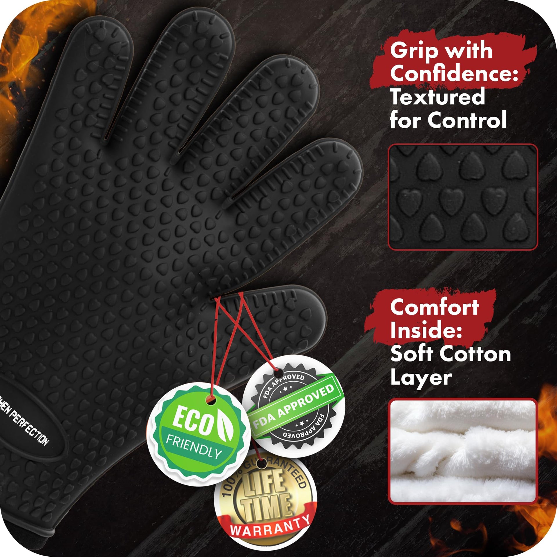 Silicone Smoker BBQ Gloves (2 Count)