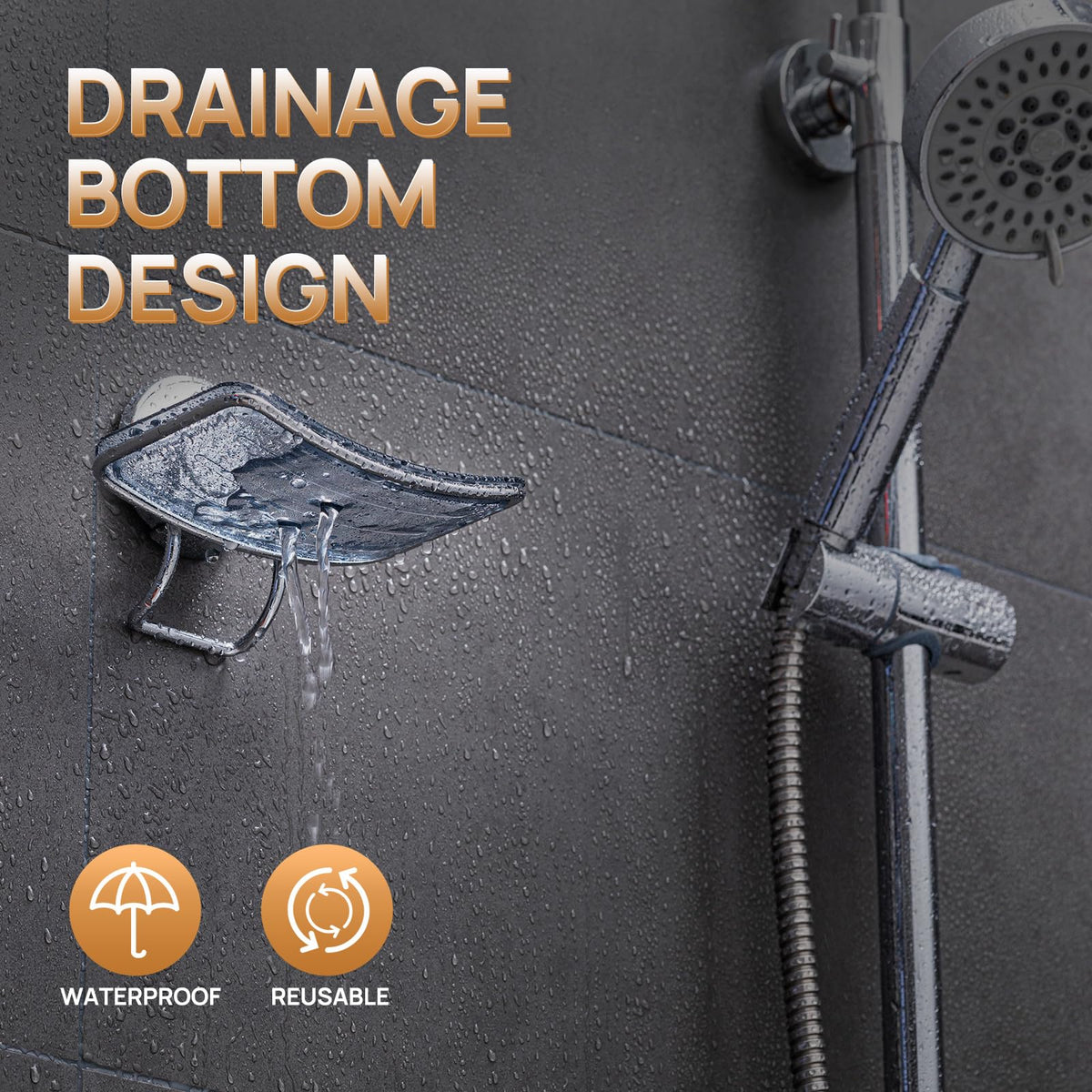 Chrome Suction Cup Soap Dish Holder for Shower Wall Drill