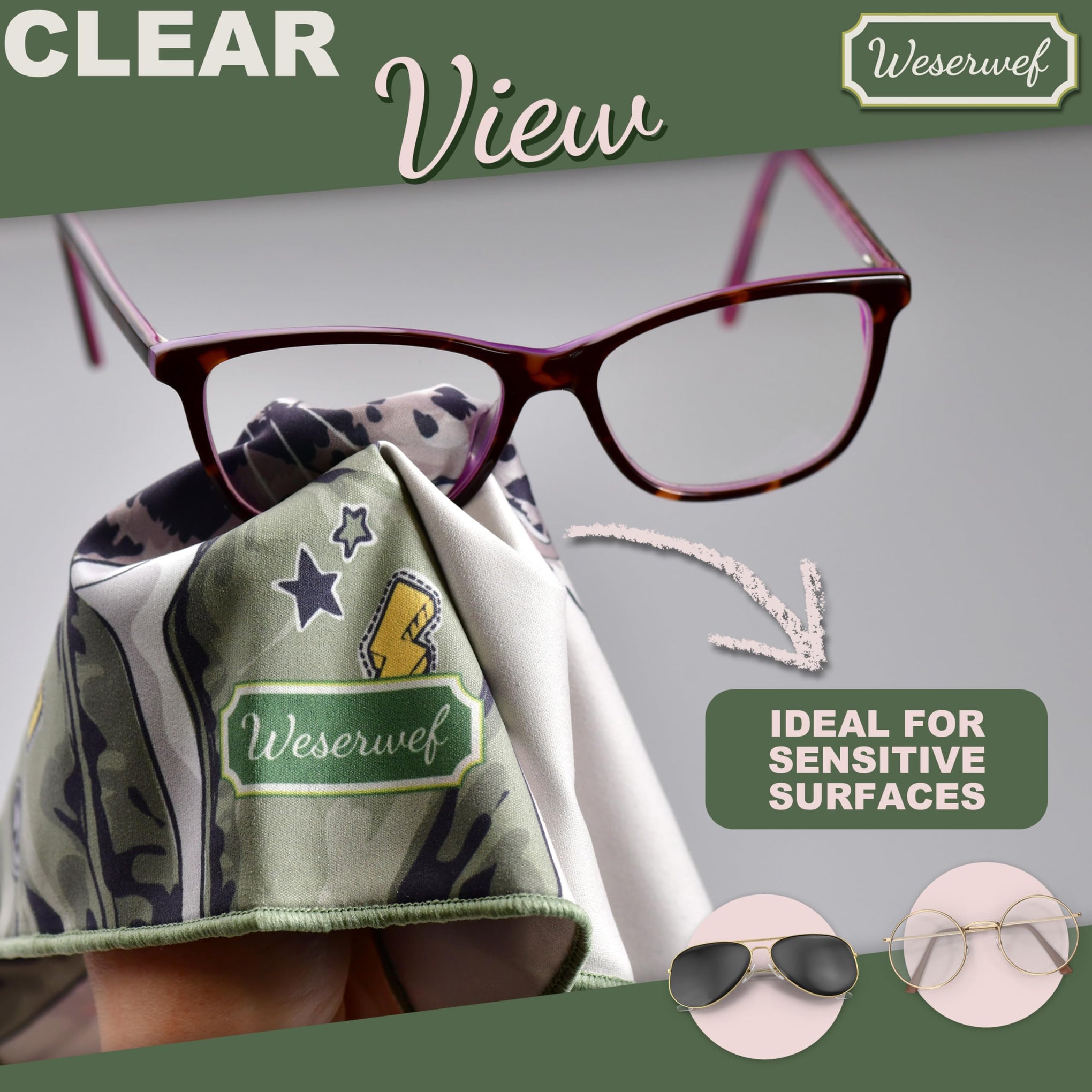 Design Microfiber Glasses Cleaning Cloth