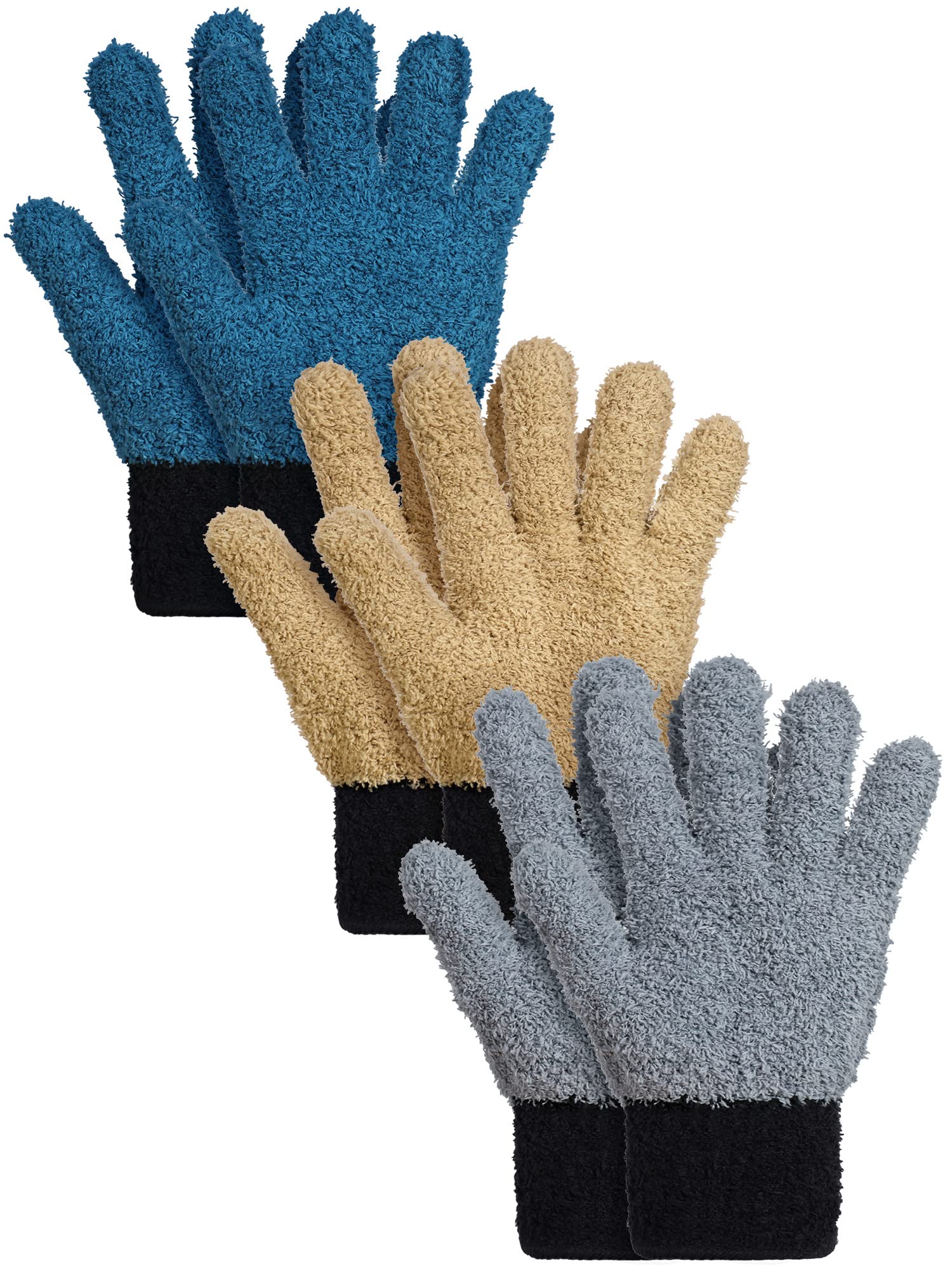 3 Pairs Microfiber Plant Dusting Gloves (3 Count)