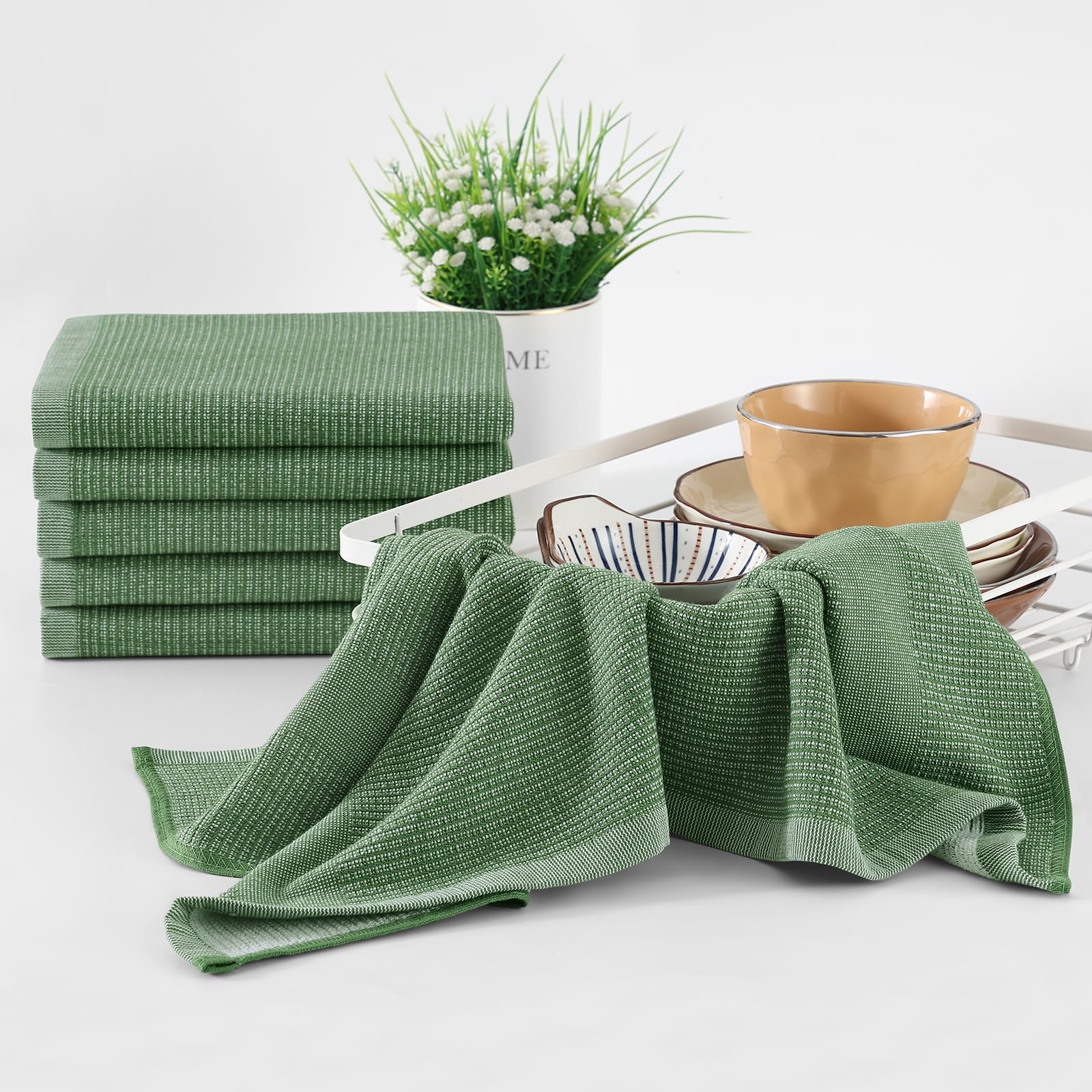 380 GSM Cotton Premium Kitchen Towels 8 Pack (8 Count)