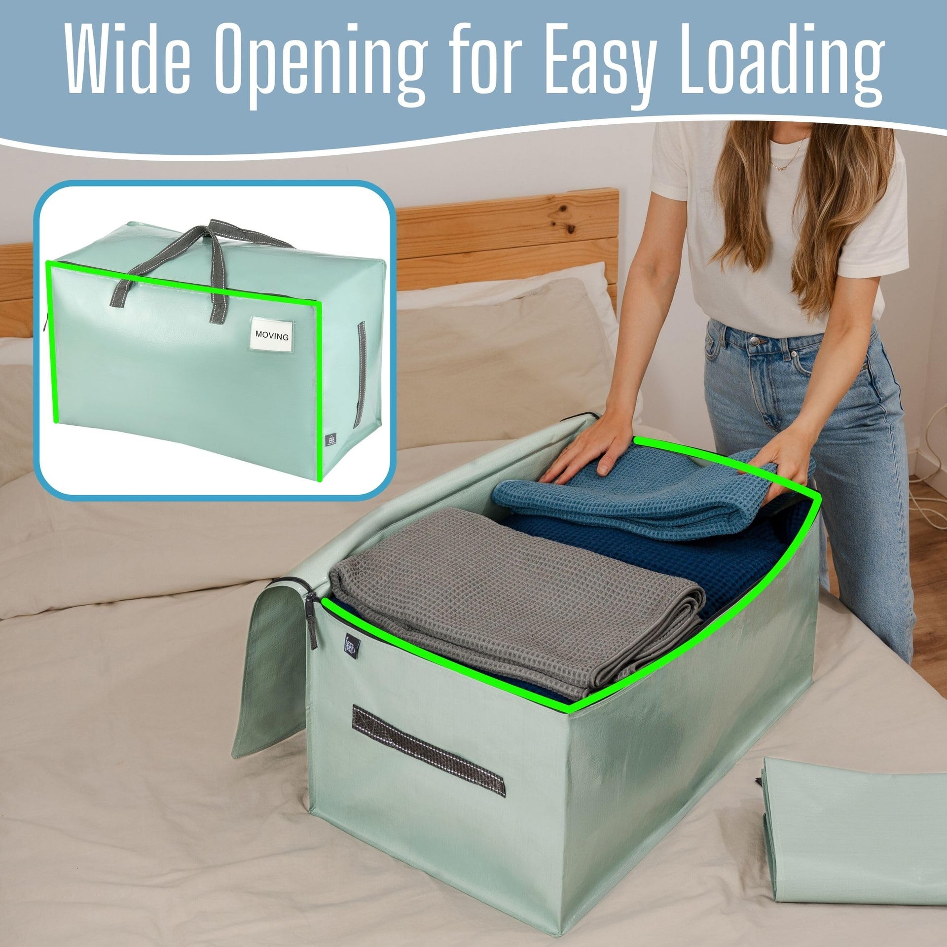 6 Pack Extra Large Heavy Duty Moving Bags with Wide Opening & Reinforced Handles (6 Count)
