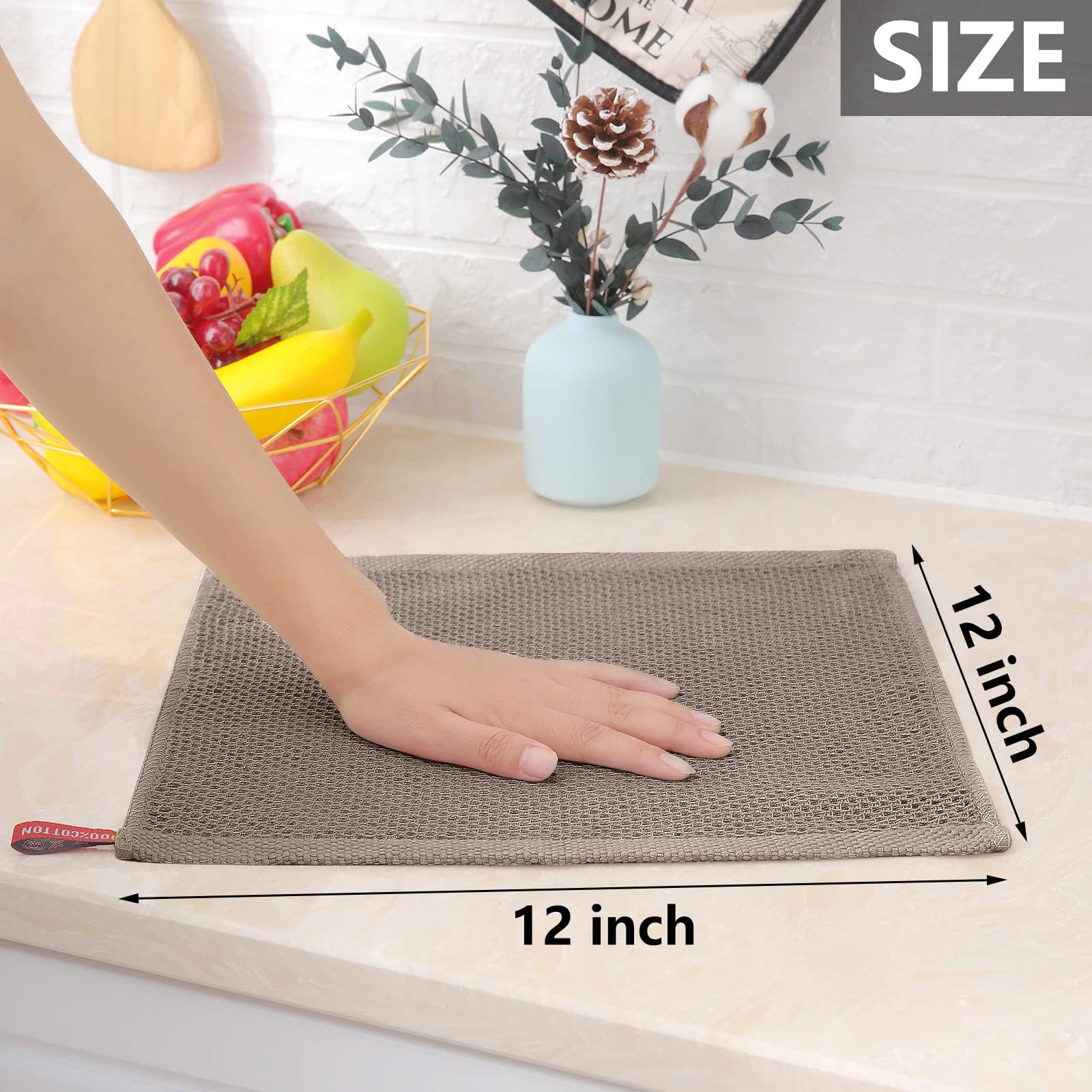 100% Cotton Waffle Weave Kitchen Dish Cloths 24 (24 Count)