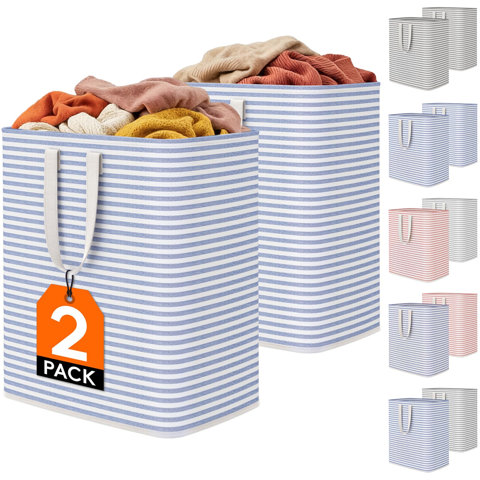 2 Pack Laundry Basket 100L Each (2 Count)